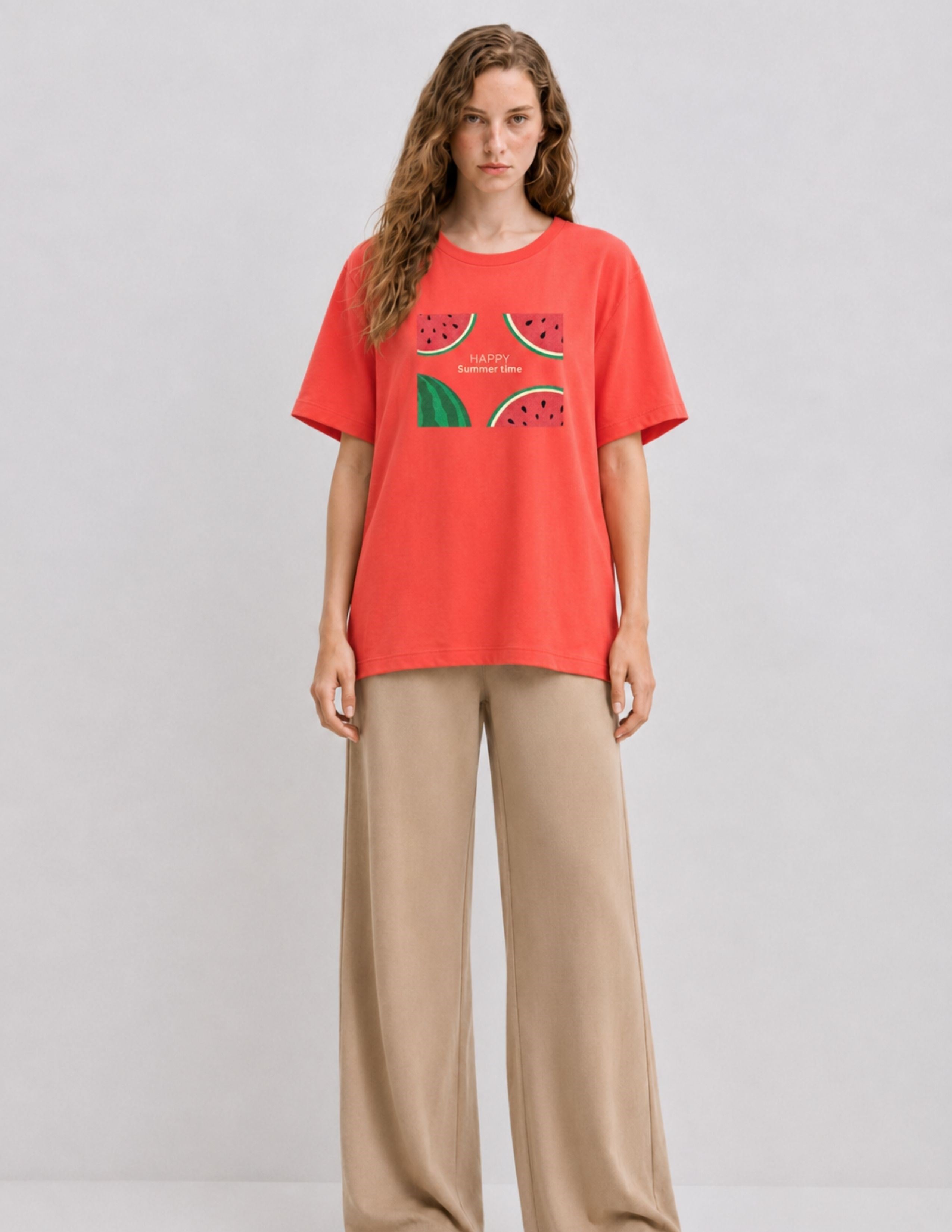 Watermelon Kadın Narçiçeği Oversize T-shirt