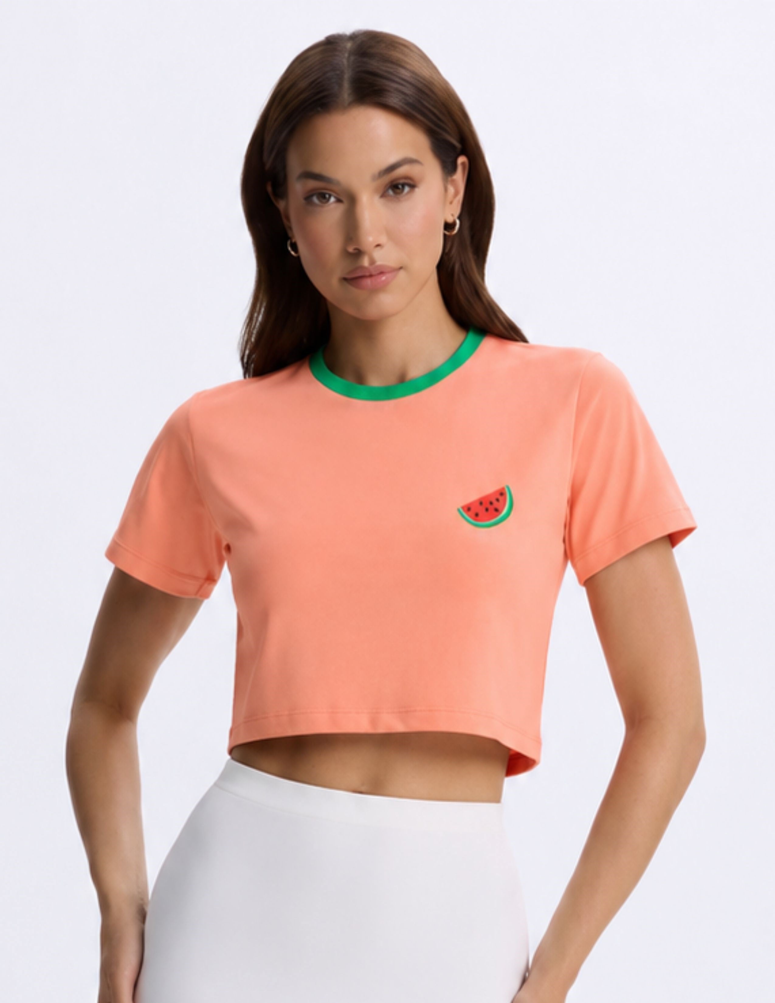 Watermelon Kadın Somon Crop T-shirt