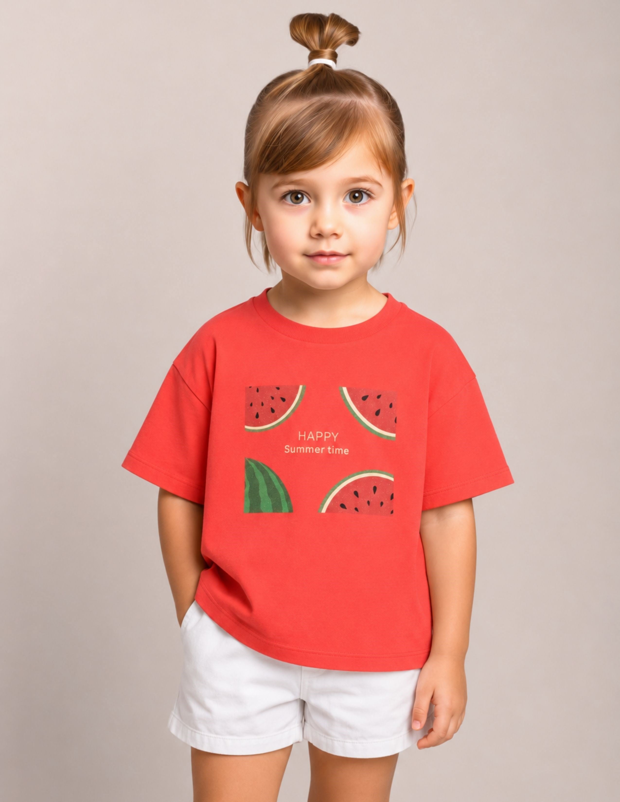 Watermelon Kız Çocuk Narçiçeği Oversize T-shirt