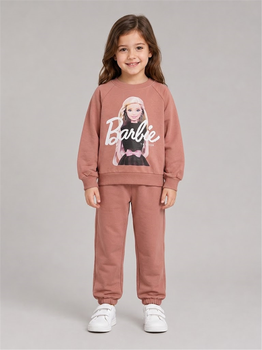 Barbie Kız Eşofman Takımı Somon