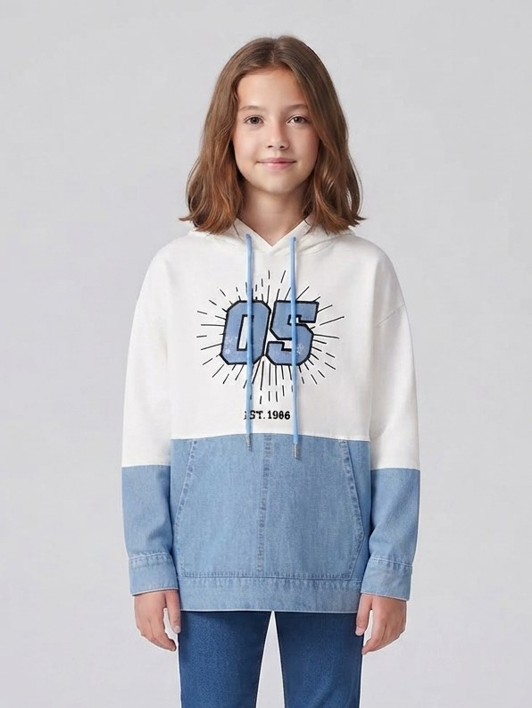 Blue05 Kız Çocuk Sweat Beyaz