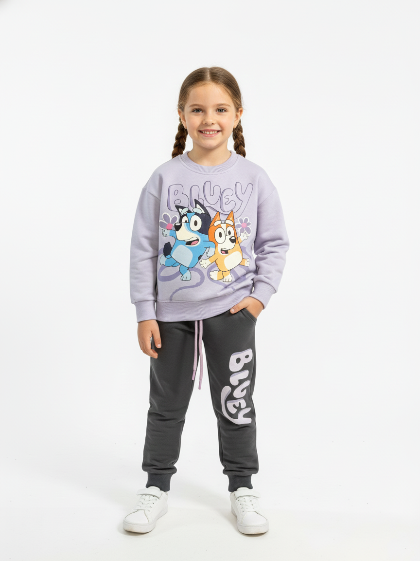 Bluey Cepli 2'li Kız Takım Mor