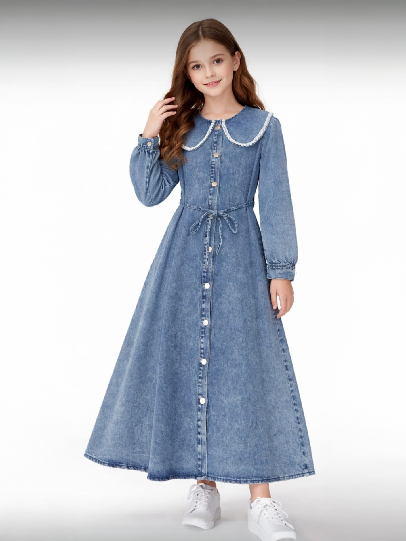 Denimera Genç Kız Kot Elbise - Tesettür Elbise