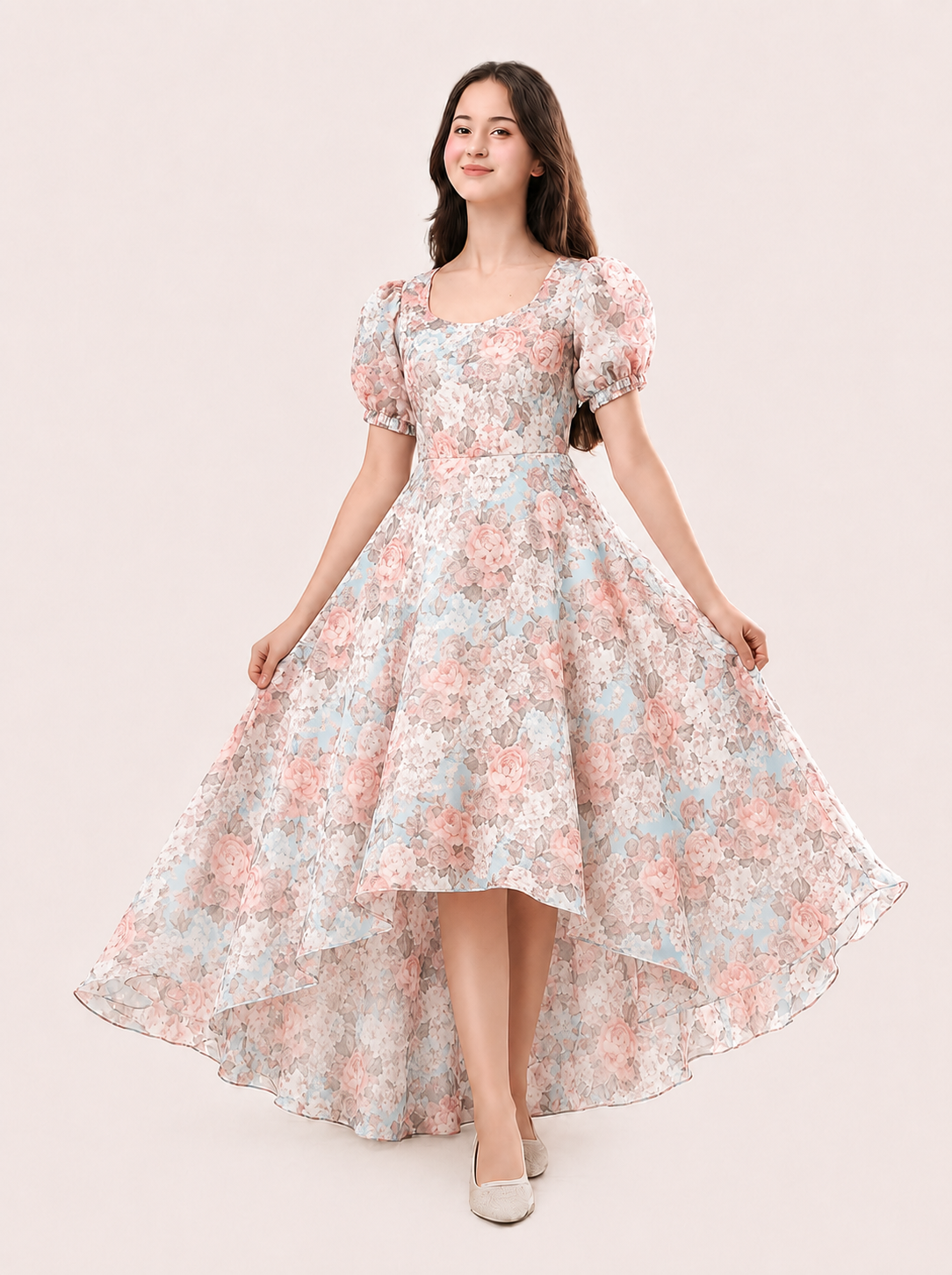Flora Kız Çocuk Elbise Pembe