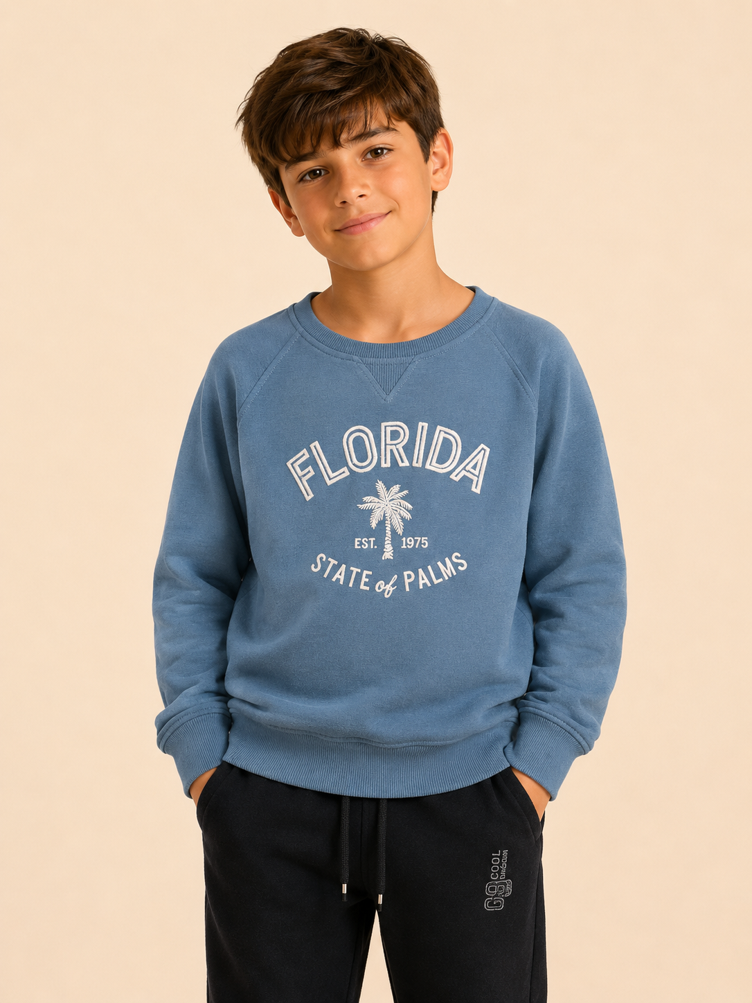 Florida Yazılı Sweat Mavi