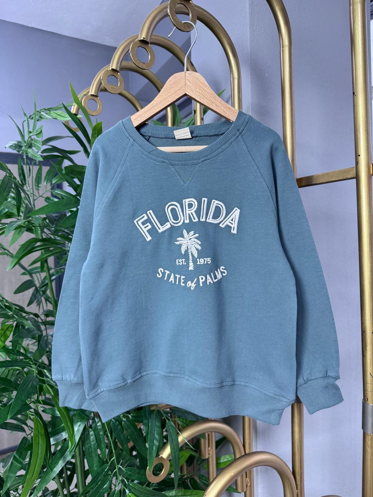 Florida Yazılı Sweat Mavi