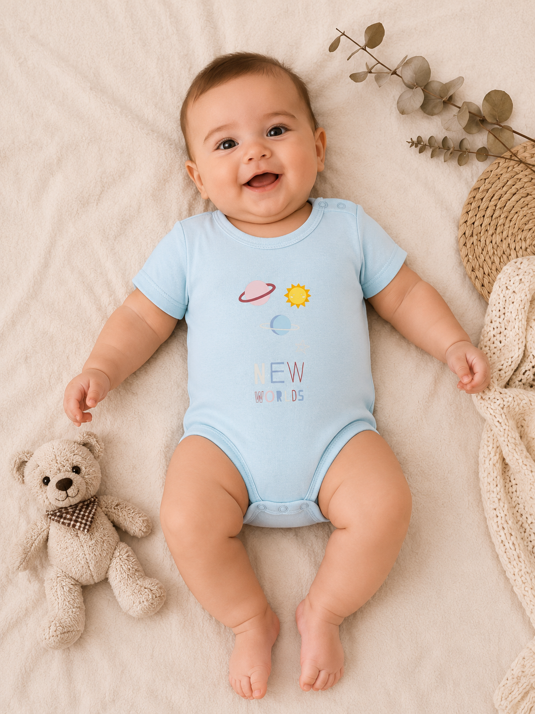 Galaksi Kısa Kol Bebek Çıtçıtlı Badi