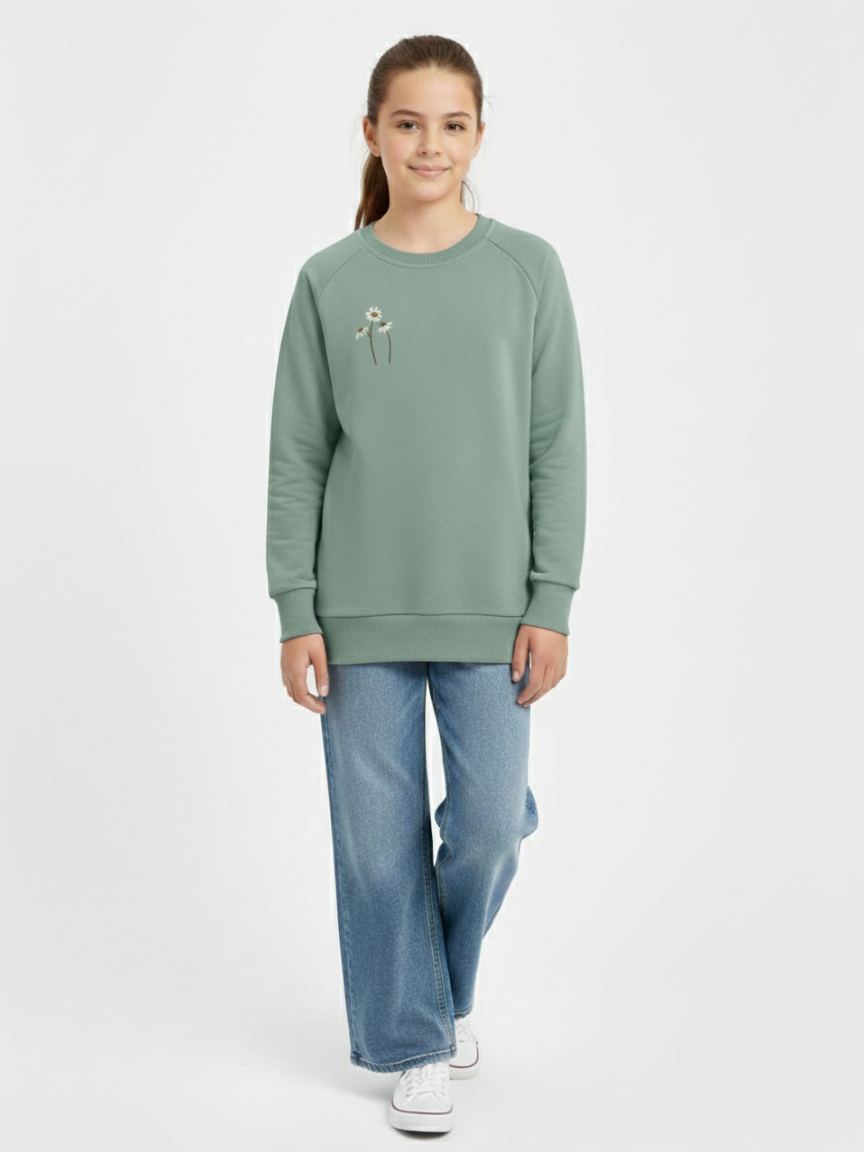 Giyinse Duru Kız Çocuk Sweat Yeşil