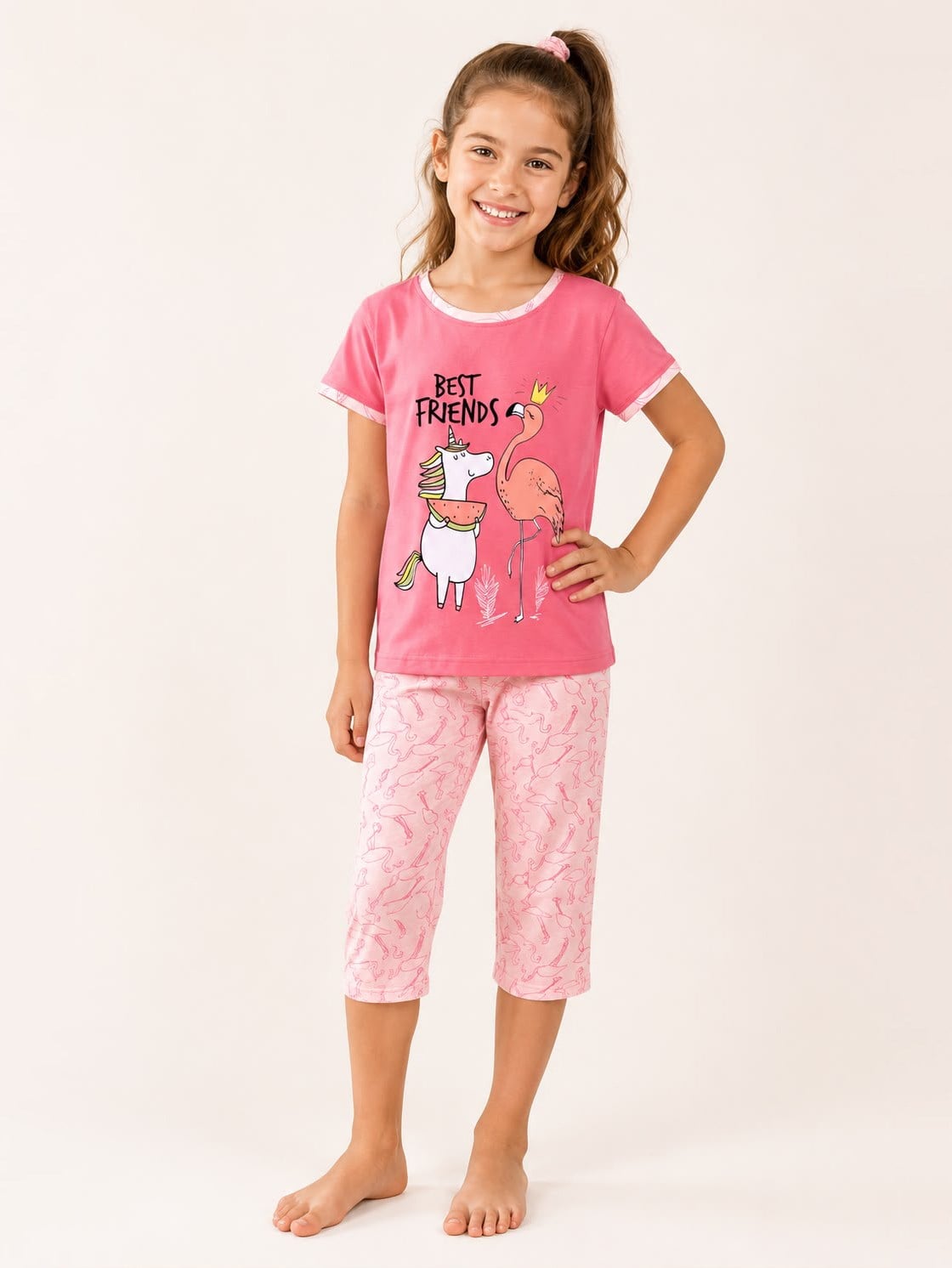 Hayla Kaprili Pijama Takımı Somon