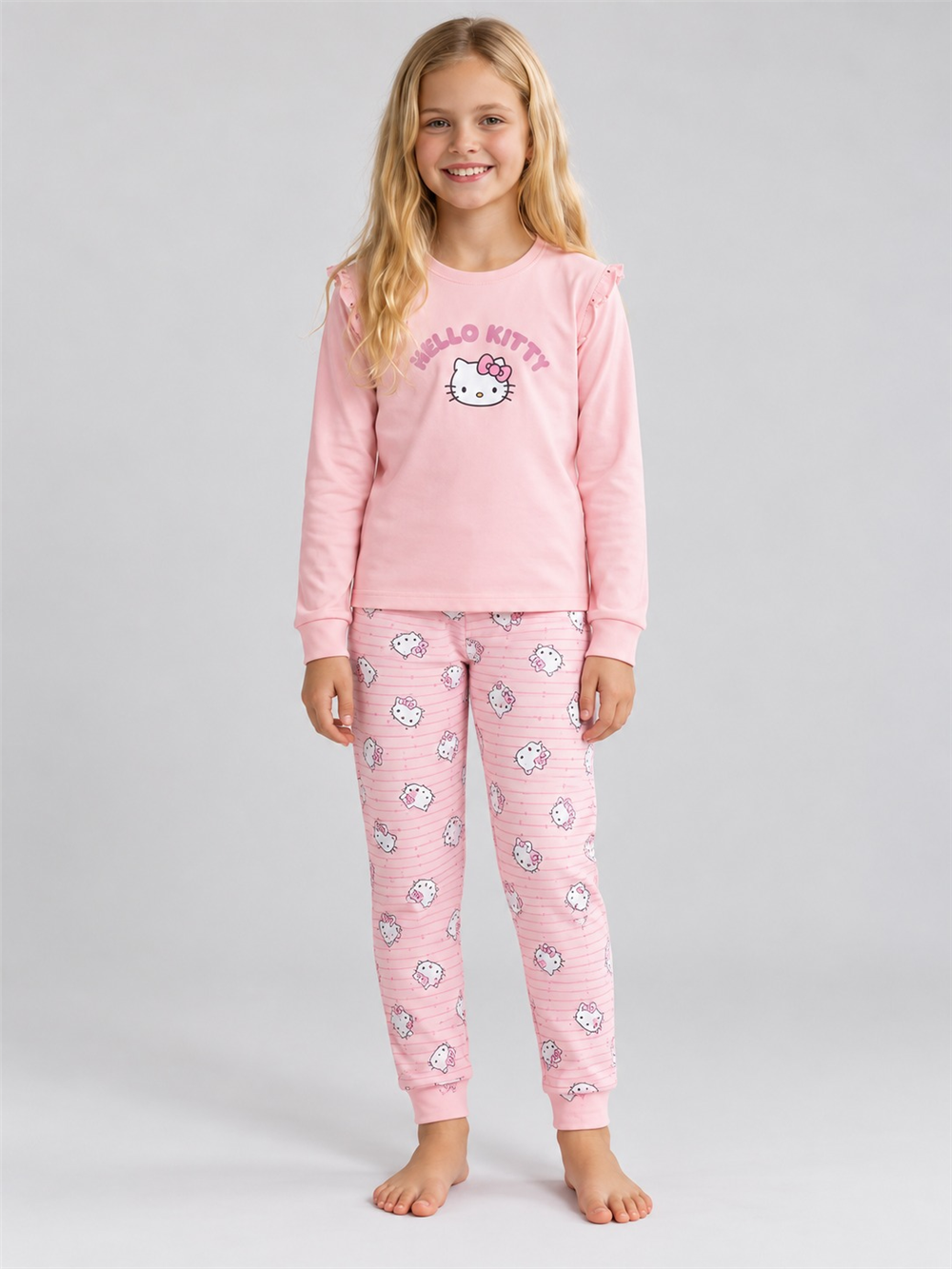 Hemina Kız Çocuk Pijama Takımı Pembe