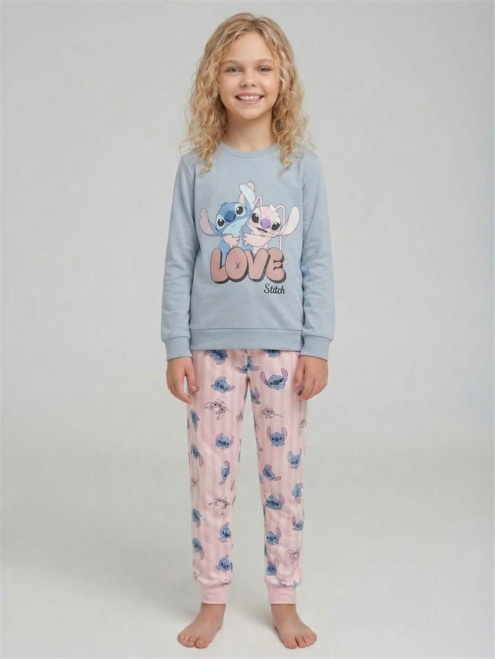 Lemina Kız Çocuk Pijama Takımı Mavi