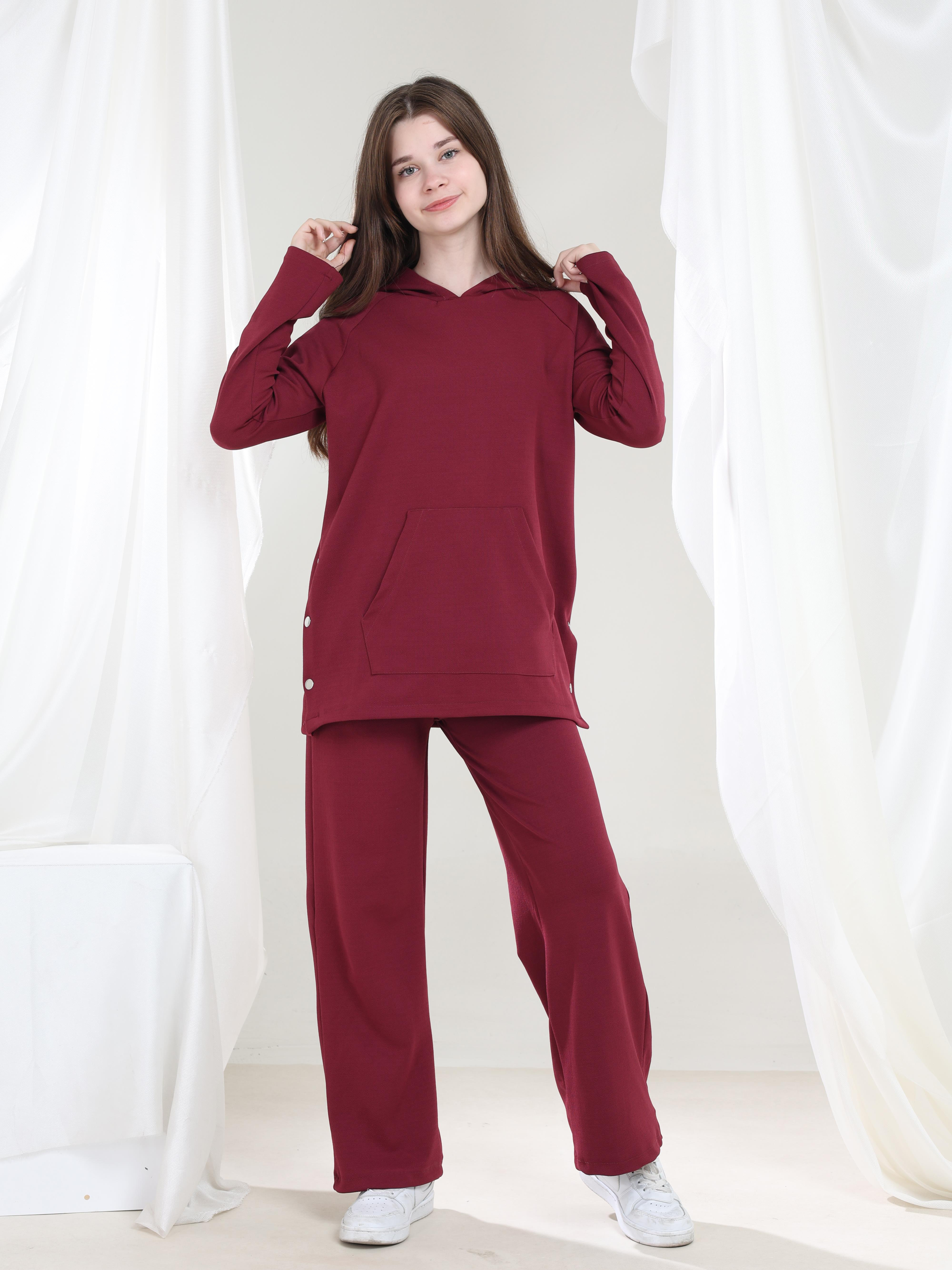 Lilya Kız Çocuk Tunik Takım Bordo