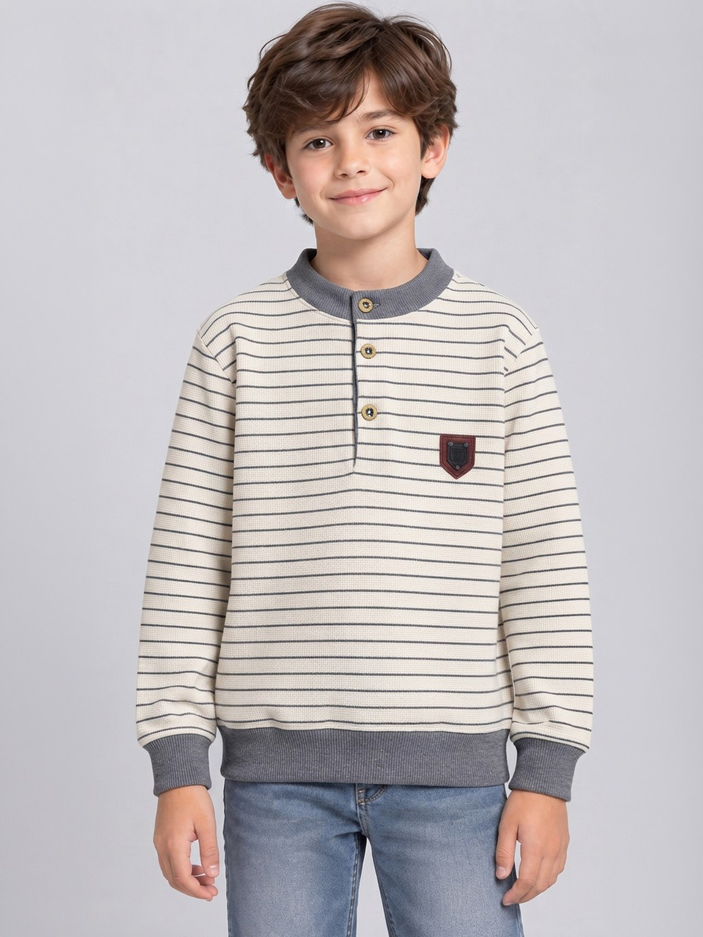 Maron Erkek Çocuk Sweatshirt Gri
