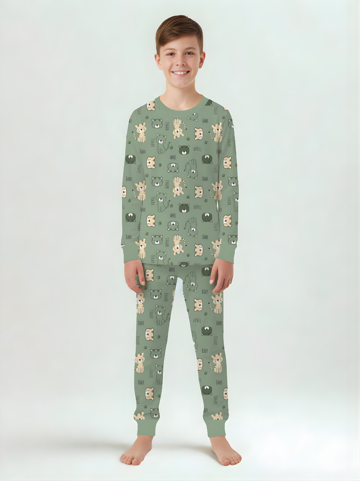 Sevimli Kaplan Erkek Çocuk Pijama Takımı