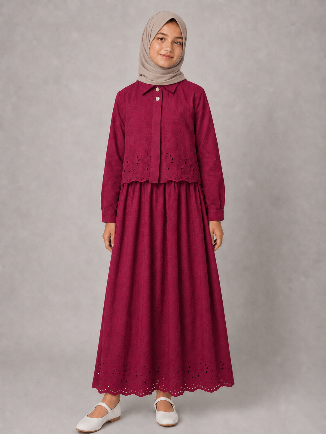 Sima Kız Çocuk Elbise Bordo