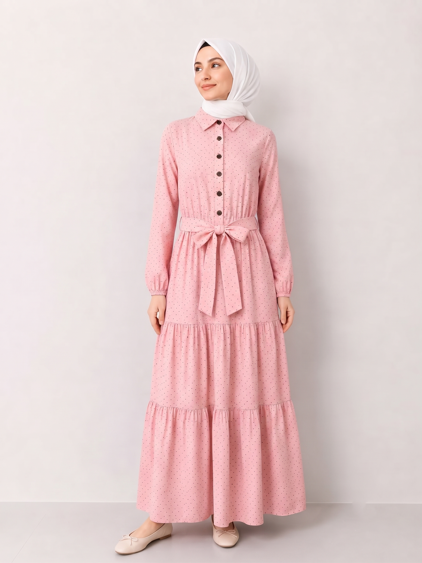Sude Kız Çocuk Elbisesi Pembe
