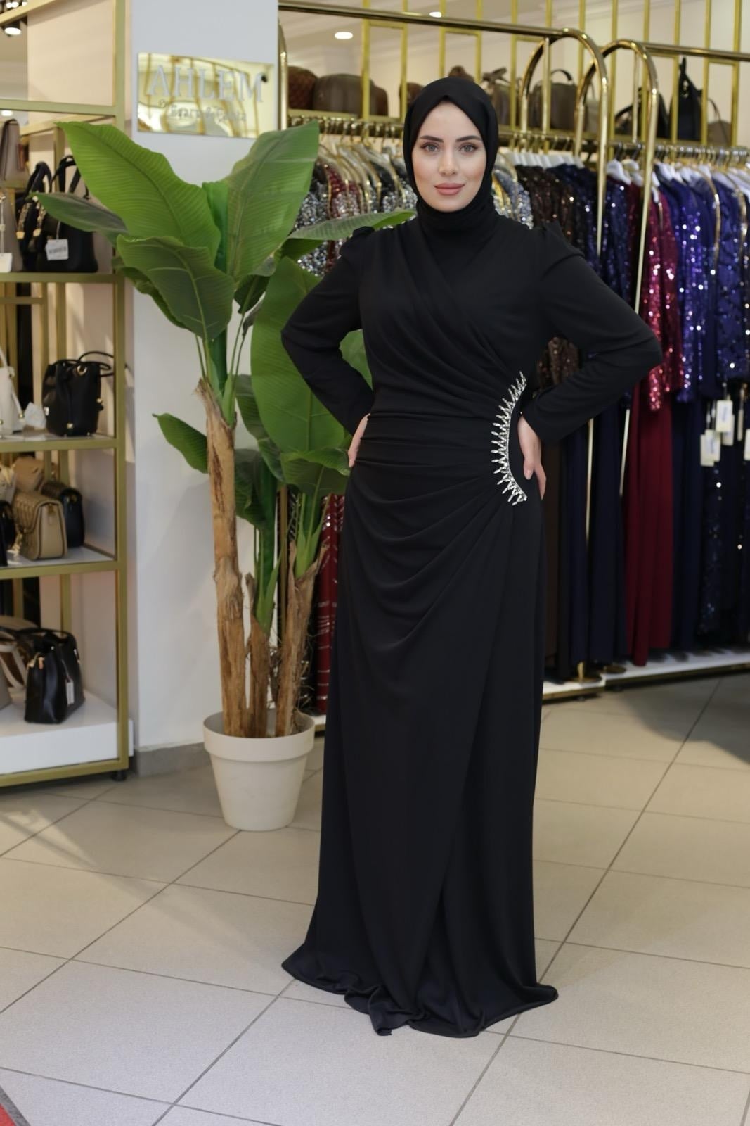 BEY5005 KOD SAWAROSKİ ABİYE ELBİSE