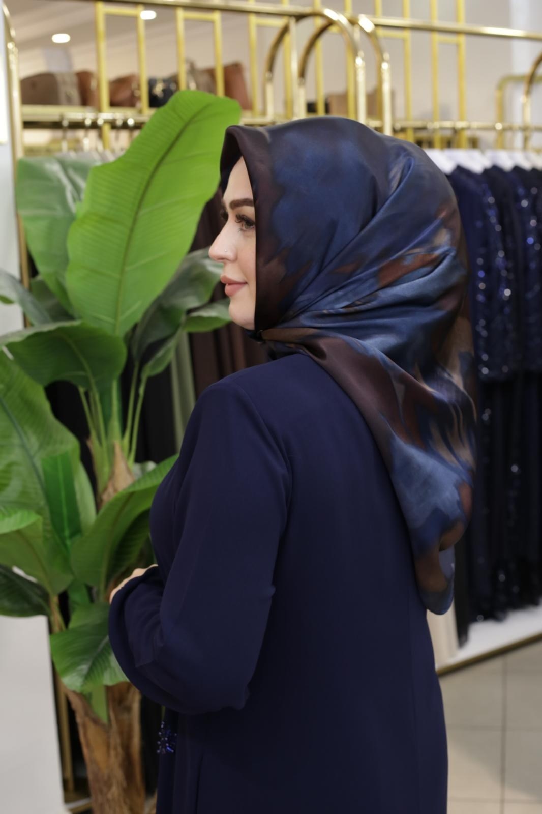 EBRULİ DESEN ARMİNE SAF İPEK EŞARP 9606/03 KOD