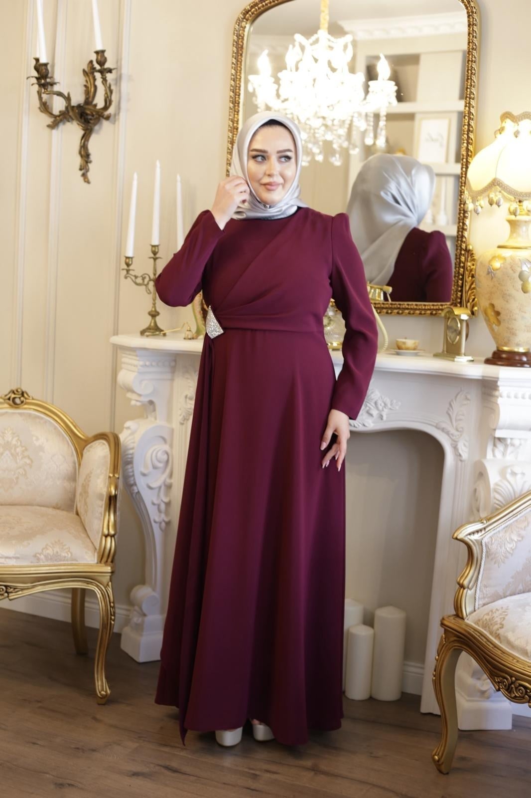 5701 CODE FRONT DRAPED DRESS