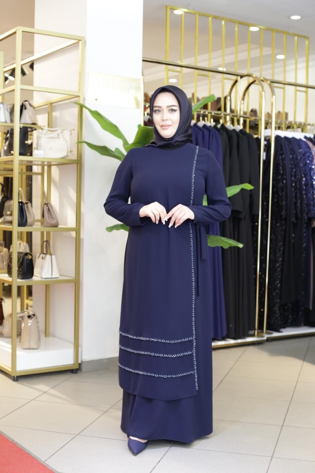 YANDAN BAĞLAMALI SUZZANA ELBİSE 4250 KOD