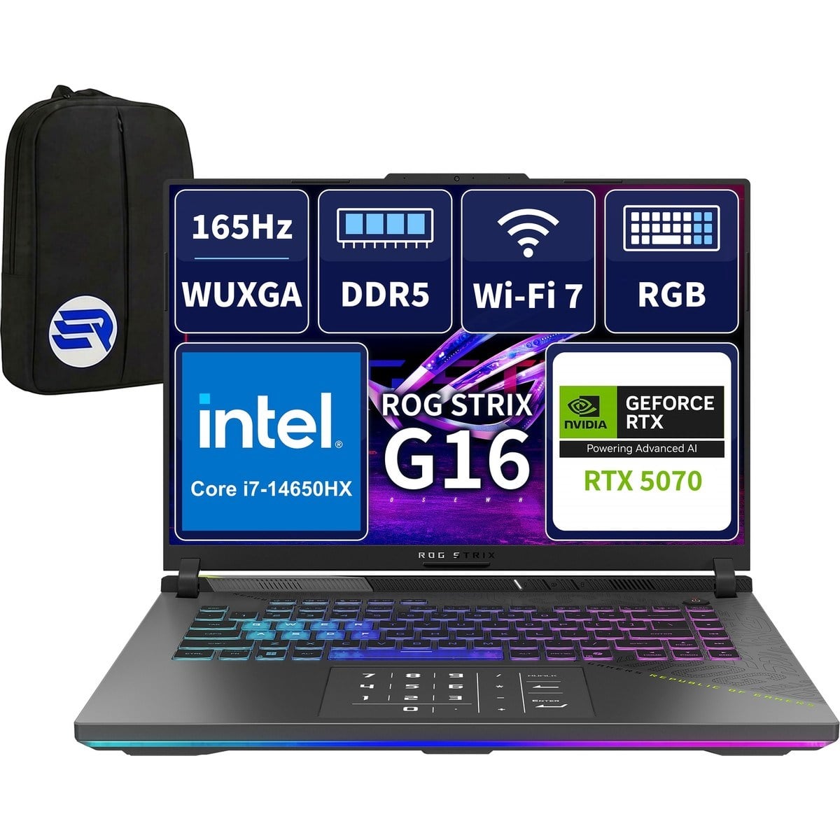 Asus ROG Strix G16 G615JPR-RV300EP1 i7-14650HX RTX5070 8GB 24GBRAM 512GBSSD 16'' WUXGA 165Hz Win11 Pro + ElektroPasaj Çanta
