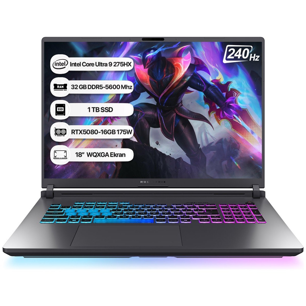 Asus Rog Strıx G18 G815LW-S9128 Intel Core Ultra 9-275HX 32GB 1tb 16GB RTX5080 18