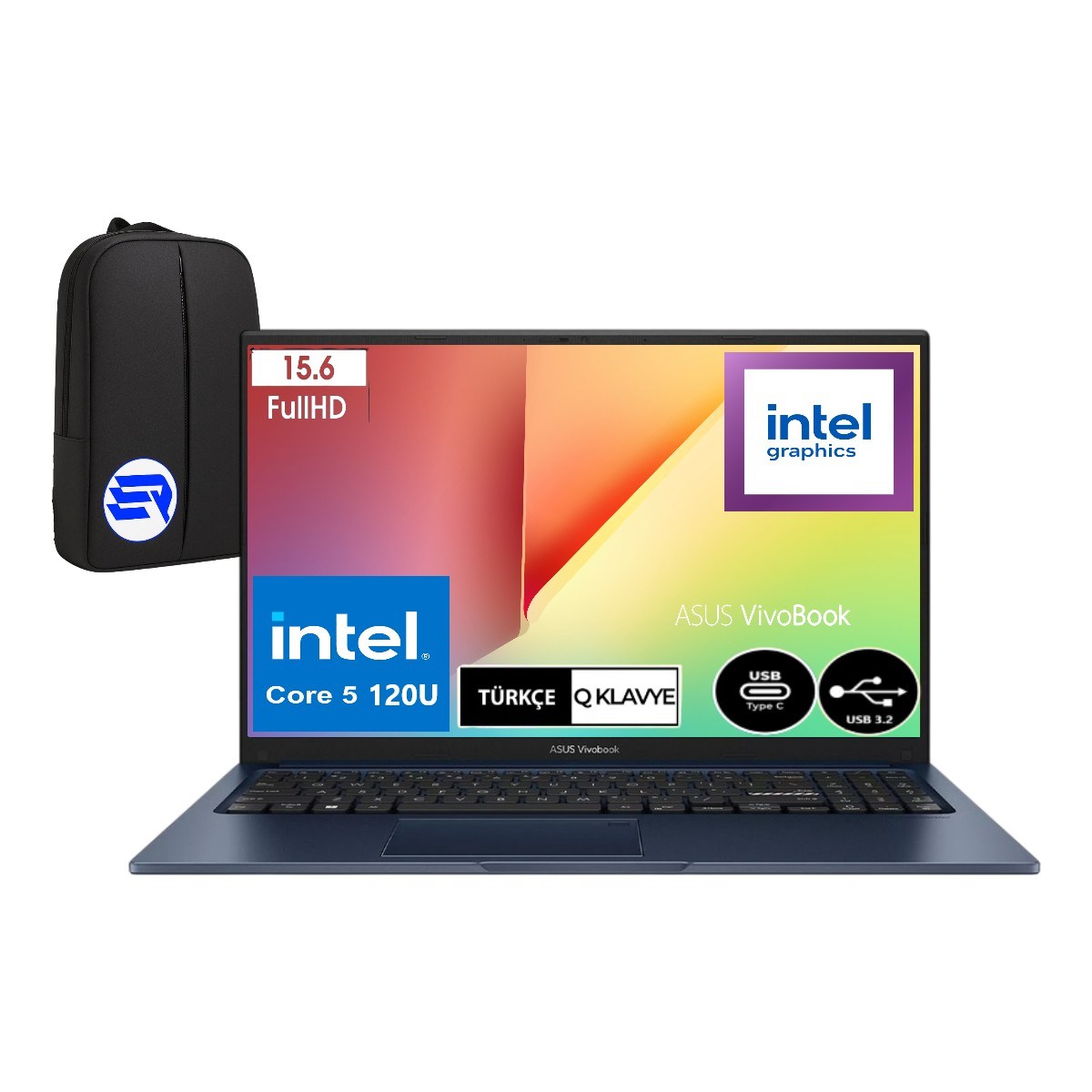 Asus Vivobook 15 X1504VA-NJ3665EP11 Intel Core 5 120U 12GB Ram 2tb SSD WIN11 Pro 15.6