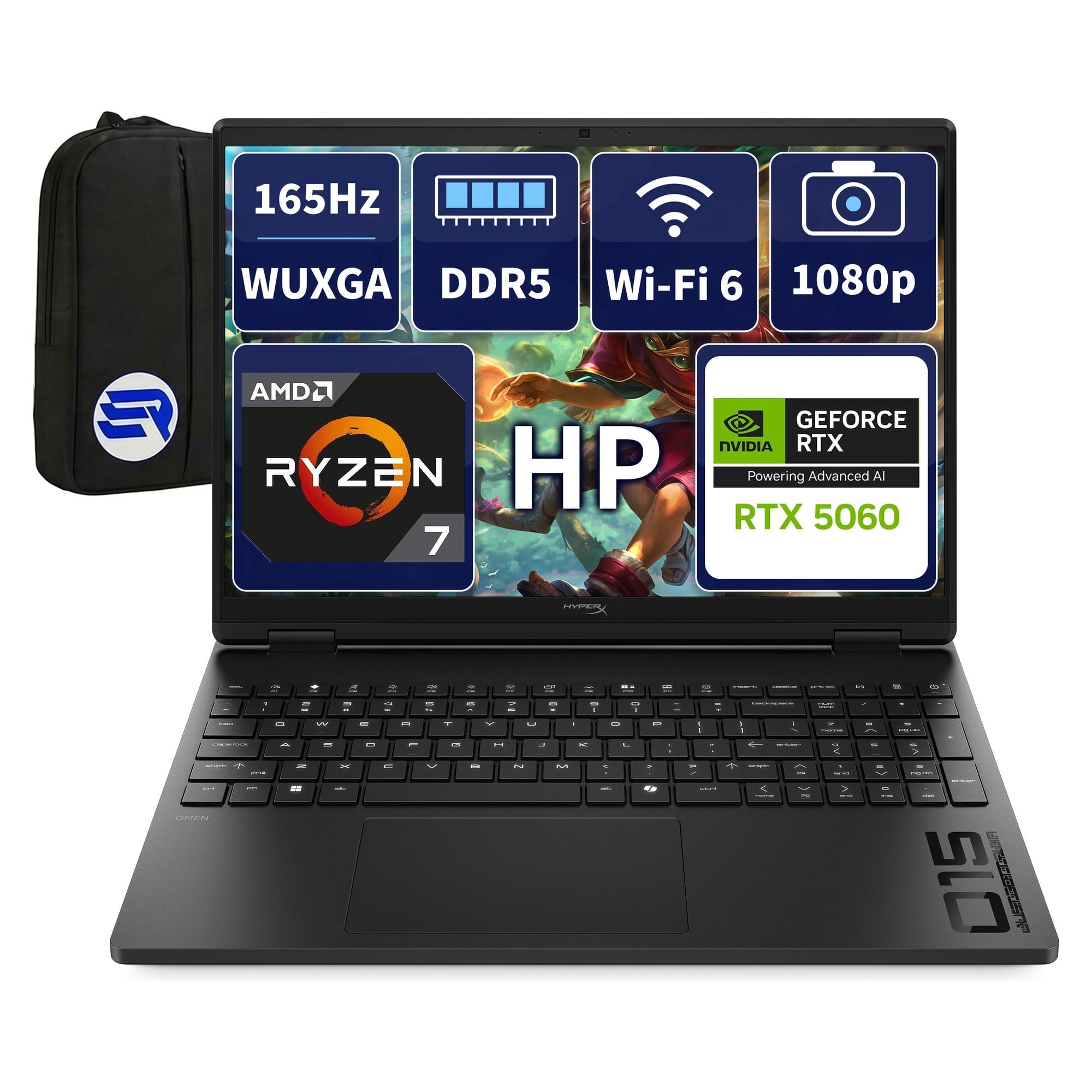 HP OMEN 15-GB0004NT D2QV9EAEP3 Ryzen7 260 RTX5060 16GBRAM 2TBSSD 15.3'' WUXGA 165Hz Win11 Pro + ElektroPasaj Çanta