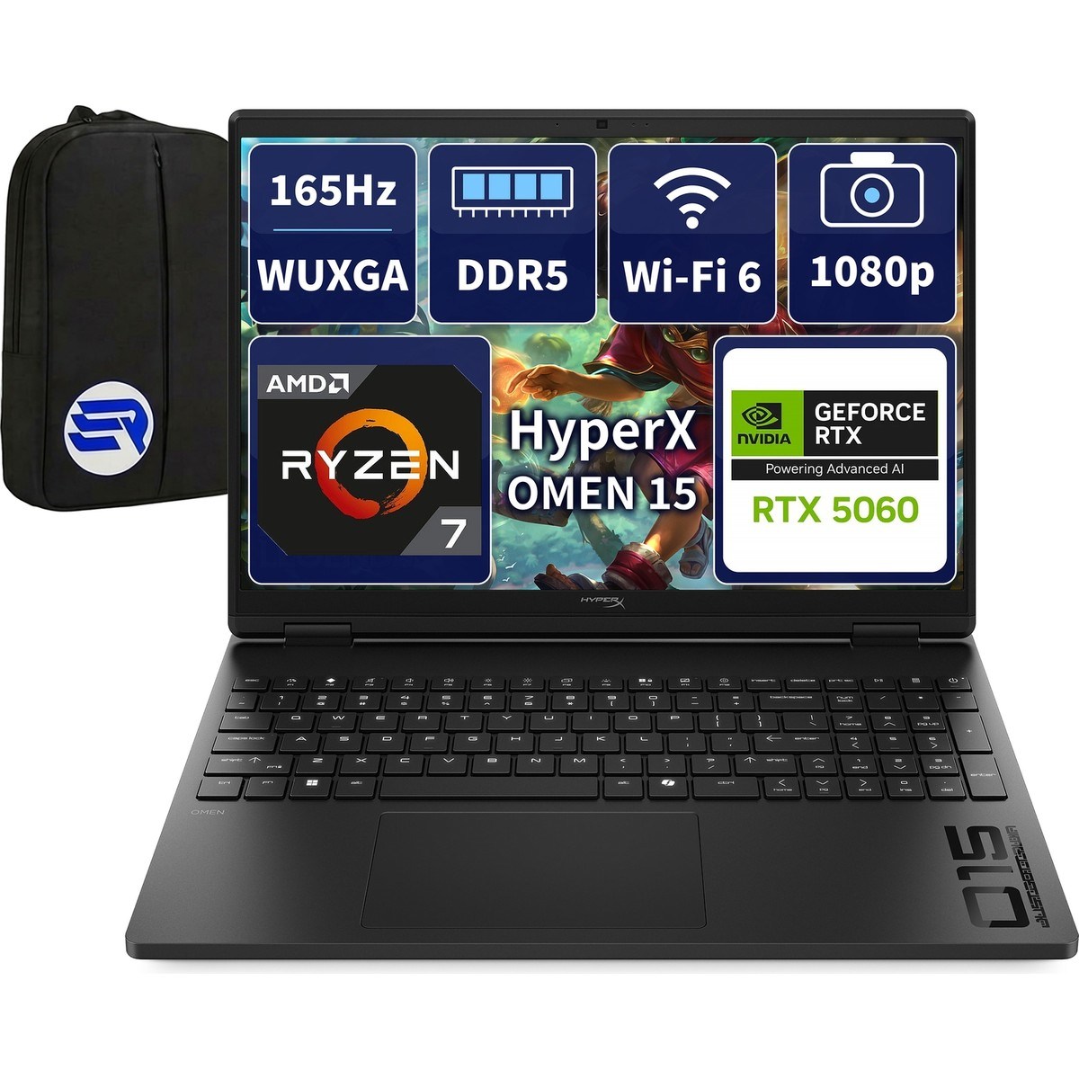 Hyperx Omen 15 D2QW2EAEP6 Ryzen7 260 RTX5060 8gb 24GBRAM 2tbssd 15.3'' Wuxga 165Hz WIN11 Pro + Elektropasaj Çanta
