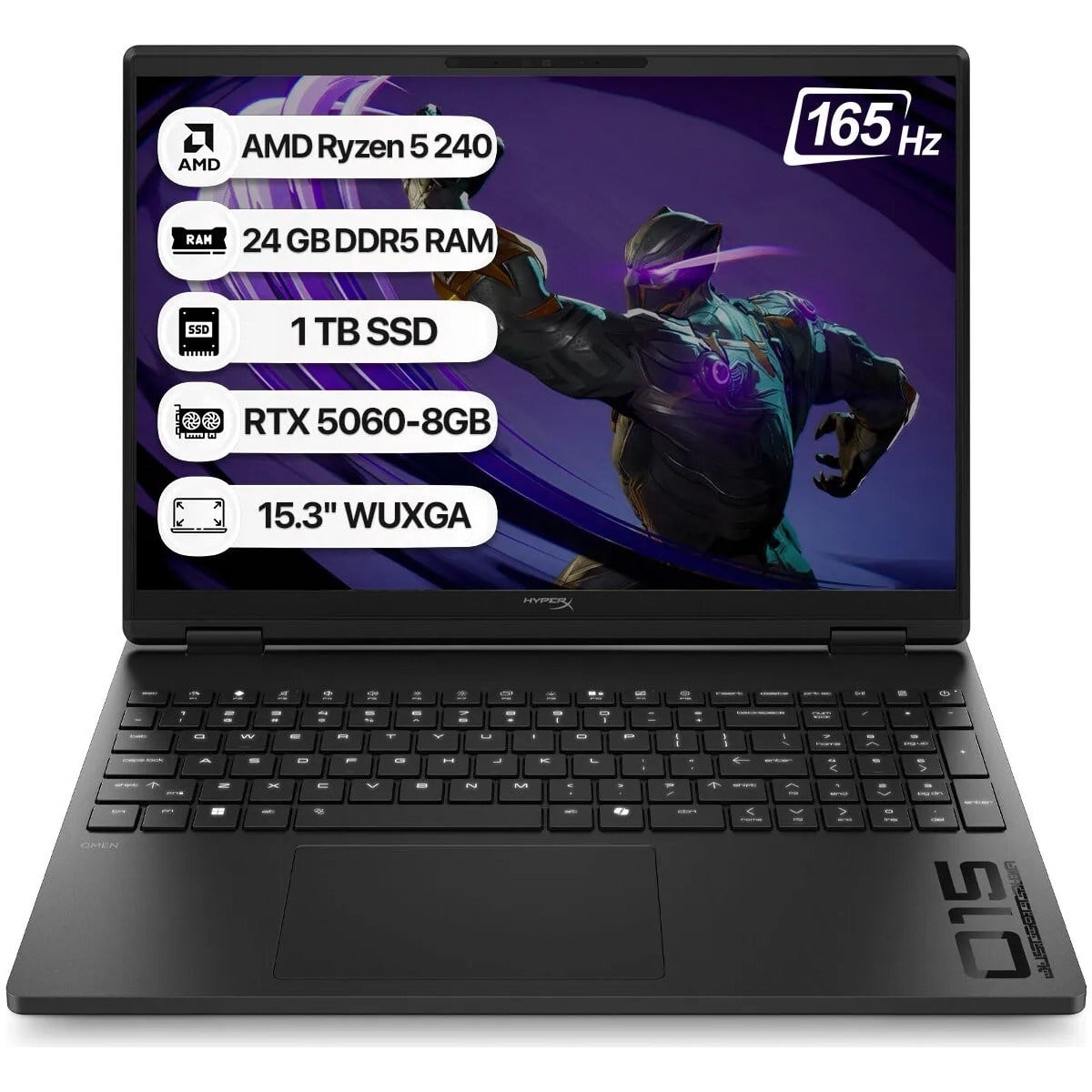 Hyperx Omen 15 D2QW3EA Amd Ryzen 5 240 24GB 1tb SSD RTX5060-8GB Freedos 15.3
