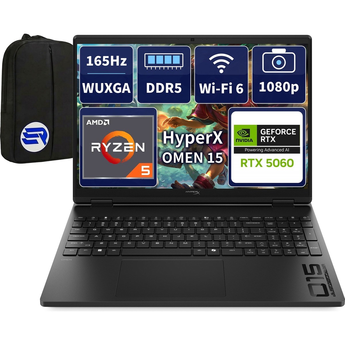 Hyperx Omen 15 D62C9EAEP12 Ryzen5 240 RTX5060 8gb 64GBRAM 2tbssd 15.3'' Wuxga 165Hz WIN11 Pro + Elektropasaj Çanta