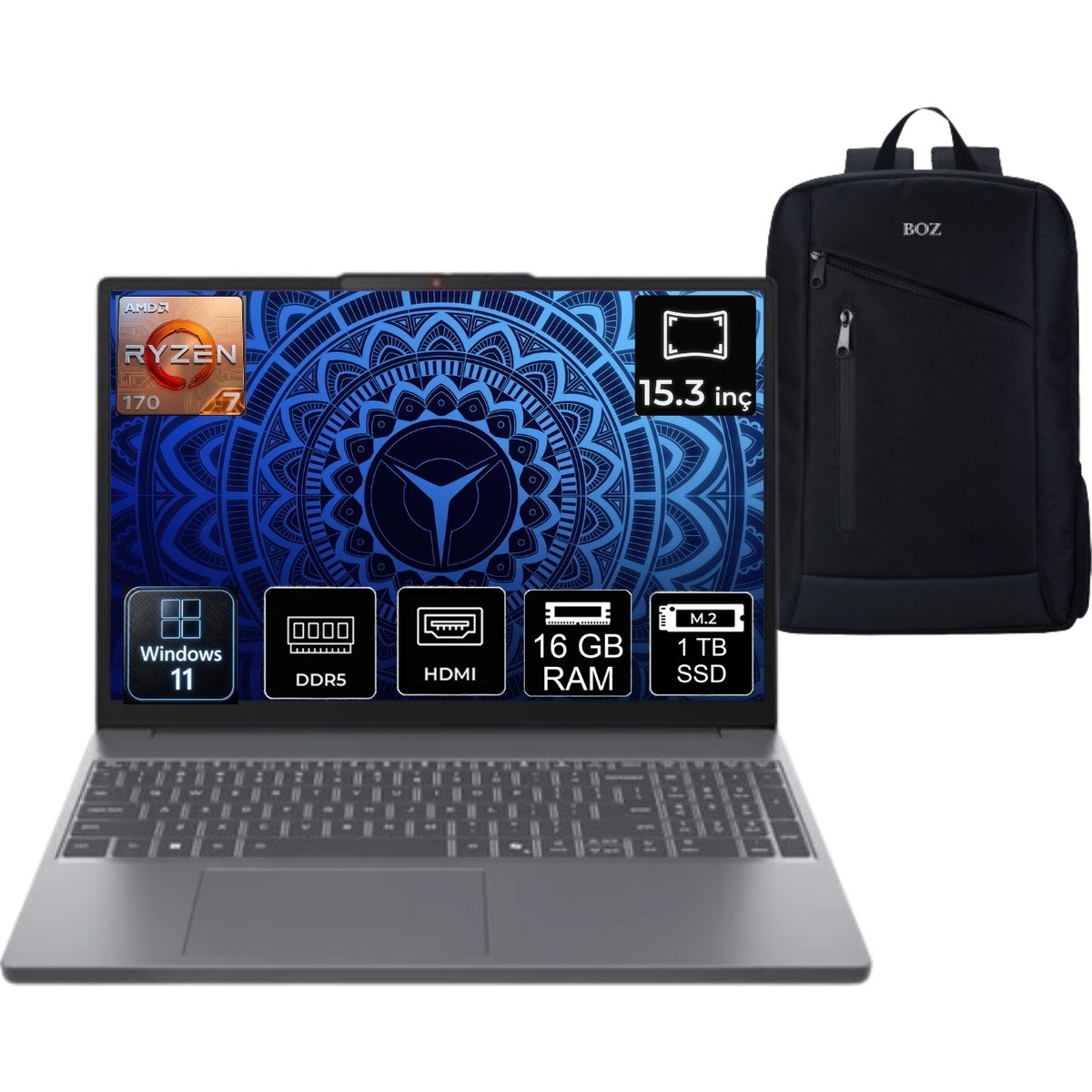Ideapad Slim 3 Amd Ryzen 7 170 16GB 1tb SSD Windows 11 Pro 15.3