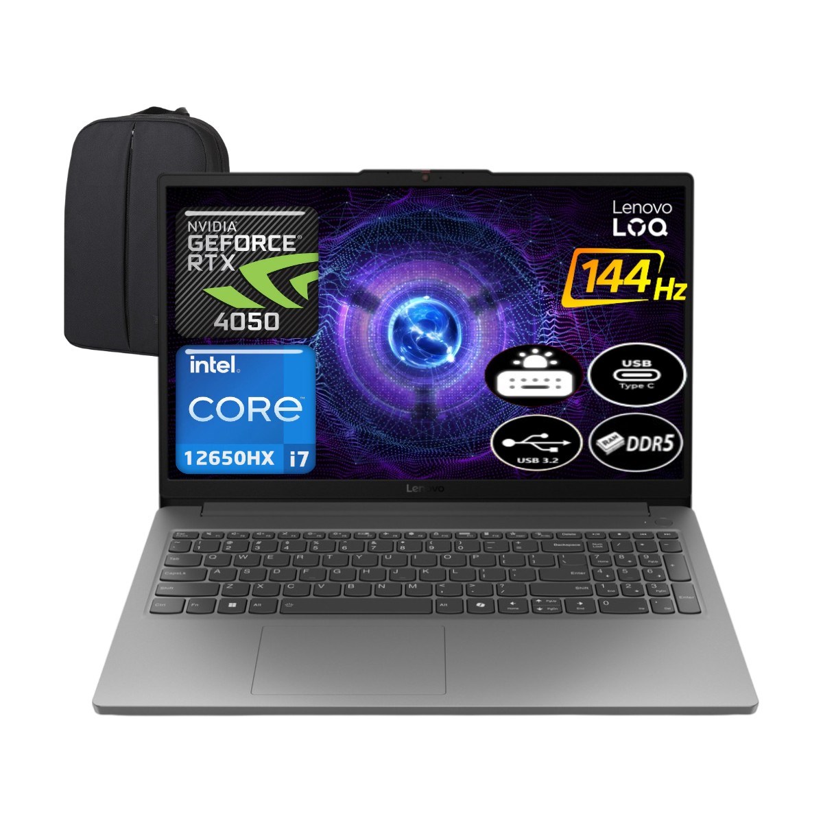 Lenovo Loq Intel Core I7 12650HX 32 GB Ram 512 GB SSD RTX4050 Windows 11 Pro 15.6