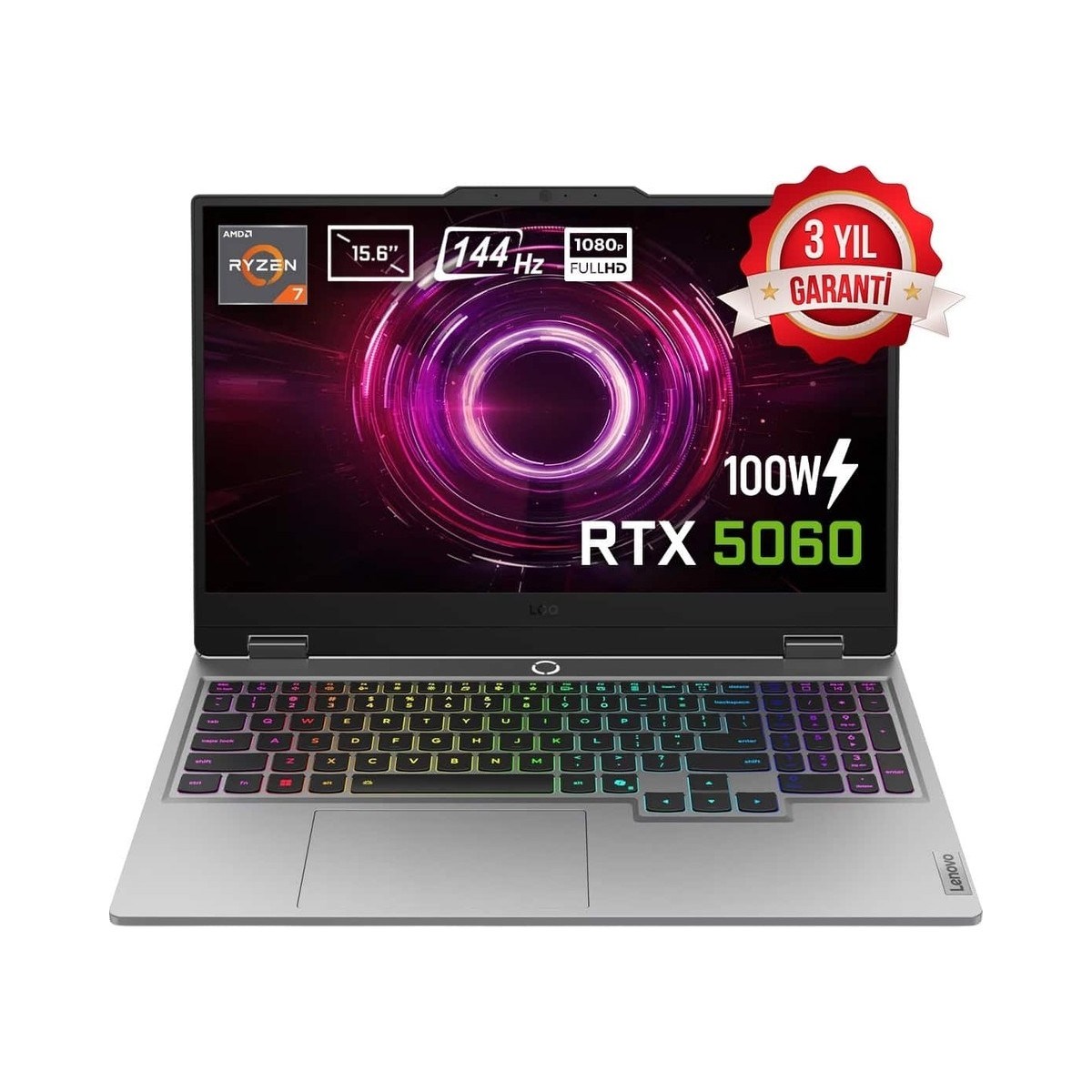 Loq 15AHP10 Amd Ryzen 7 250 32GB Ddr5 1tb SSD Rtx 5060 8gb 100W 15.6 Inç Full Hd 144Hz IPS Windows 11 Pro Gaming Laptop 83JG008UTR