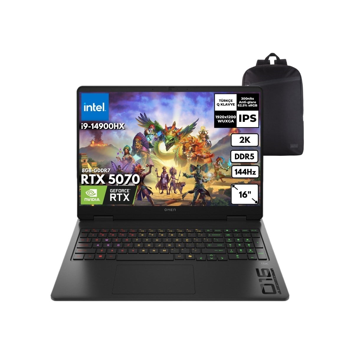 Omen 16-AM0031NT I9-14900HX 40-Gbddr5 4 Tbssd RTX5070 (8gb-Gddr7) 16