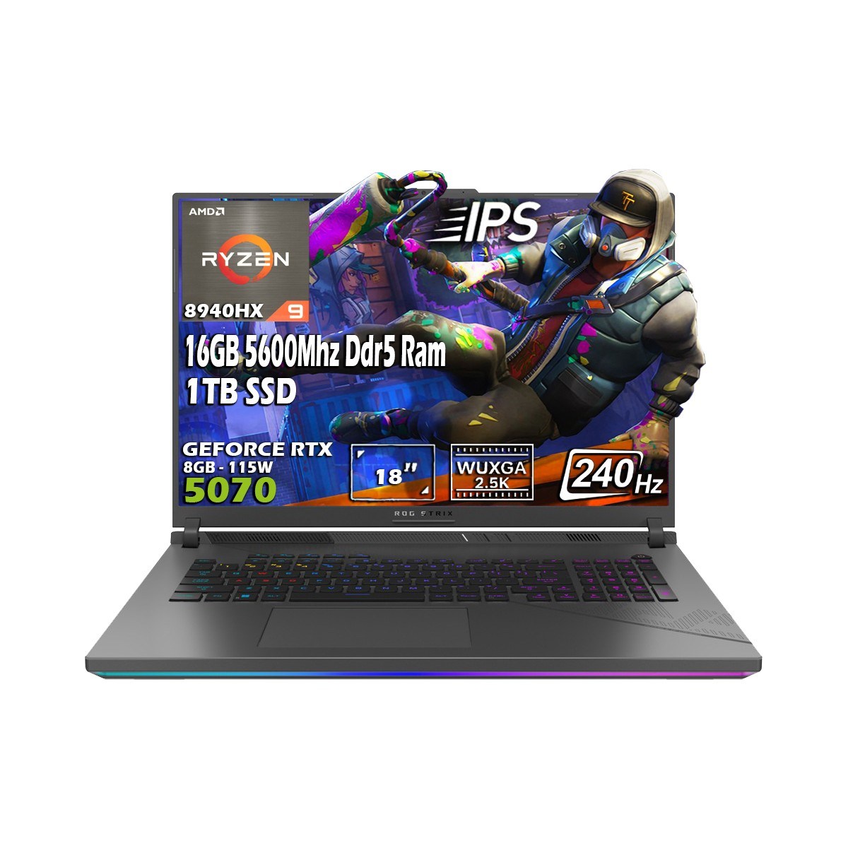 ROG Strix G18 G814PP-S9045-GAMING AMD Ryzen 9 8940HX 16GB 1TB SSD RTX5070 Freedos 18