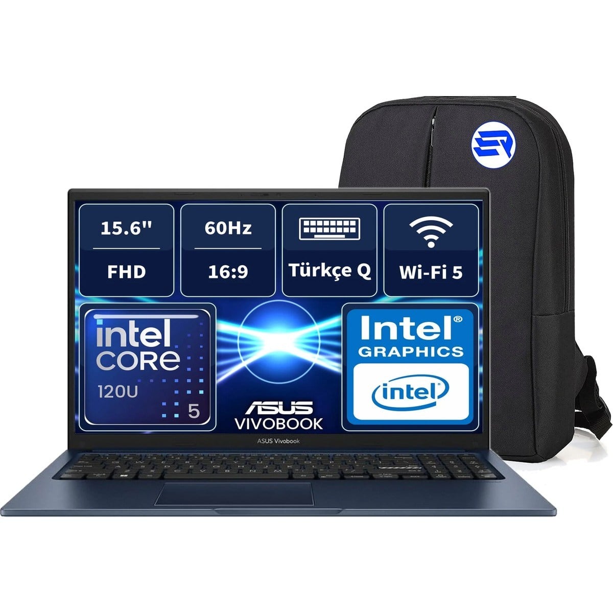 Vivobook 15 X1504VA-BQ5390WEP3 Core5 120U 8gbram 2tbssd 15.6 Fhd Windows 11 Pro + Elektropasaj Çanta