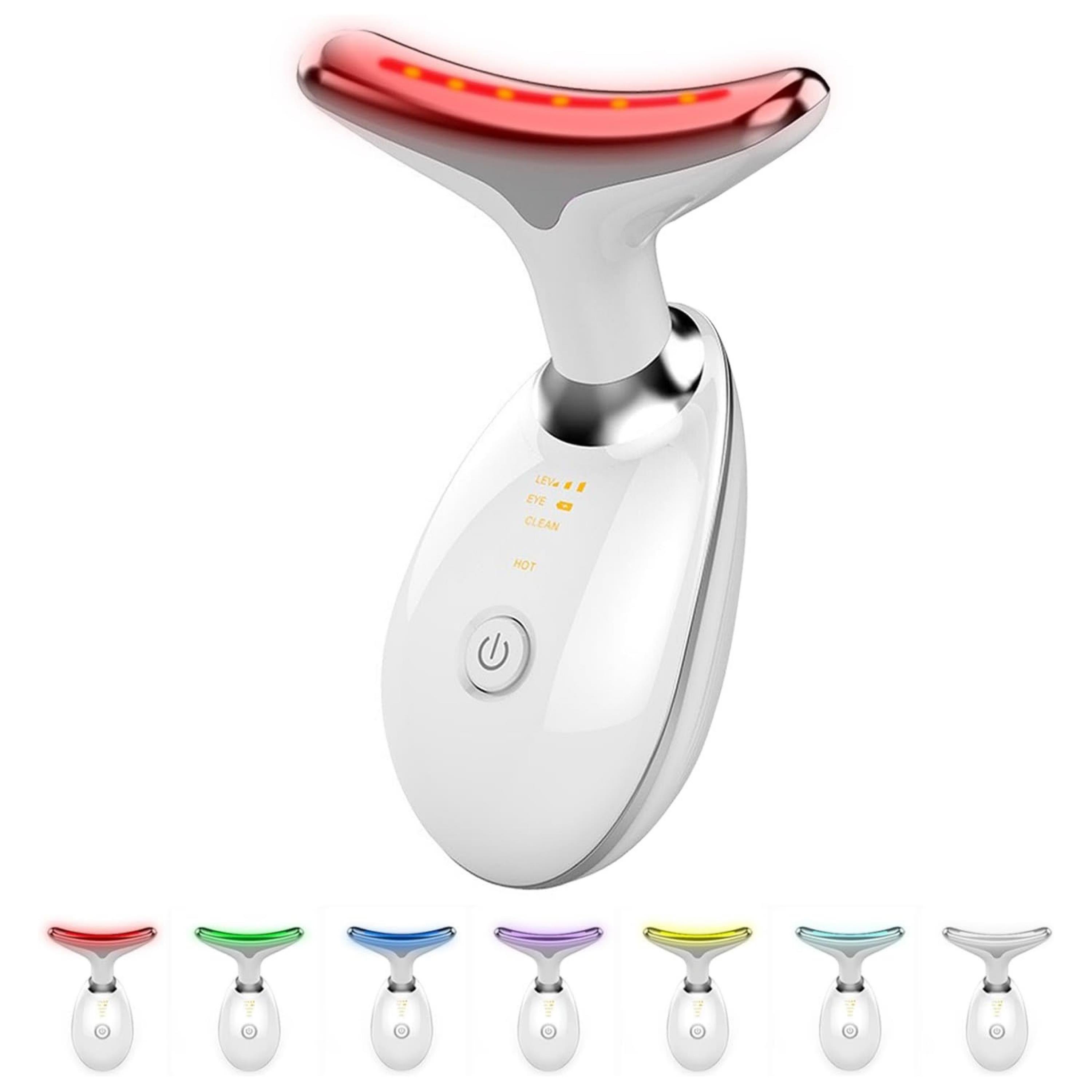 7 Led Işıklı Titreşimli Yüz Ve Boyun Masaj Cihazı Cilt Sıkılaştırıcı EMS Led Usb Şarjlı