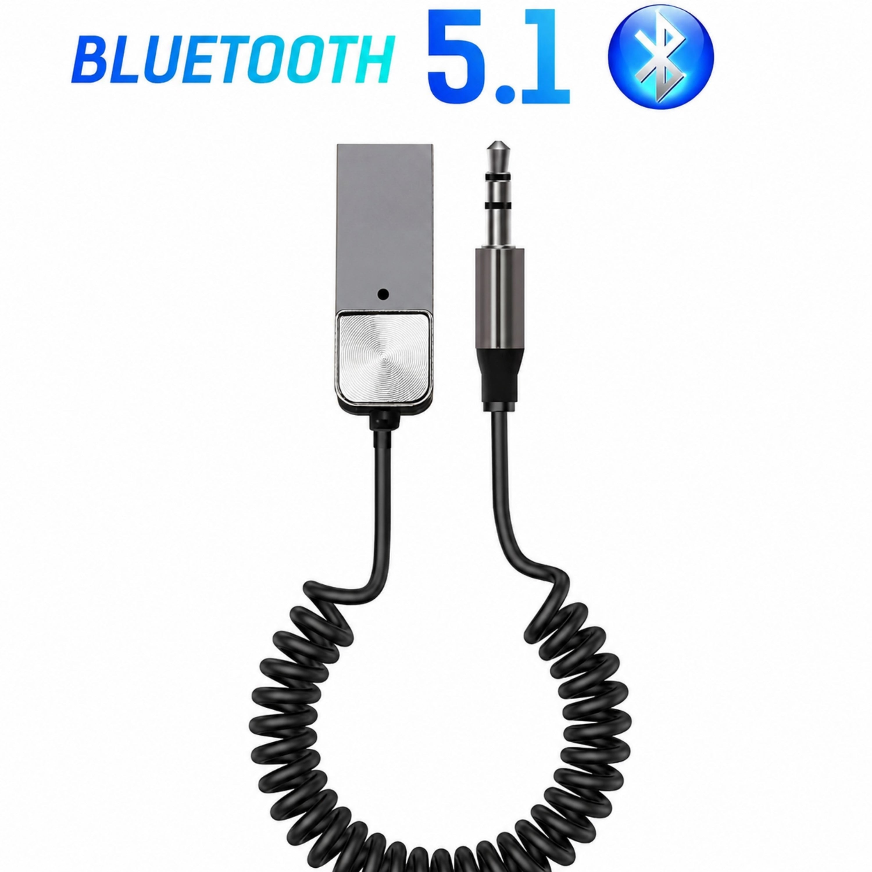 A13 Aux Kit Bluetooth Çevirici USB 3.5mm AUX Bluetooth Adaptör Araç Ses Aktarım Kablosu USB Beslemeli Spiral Kablo