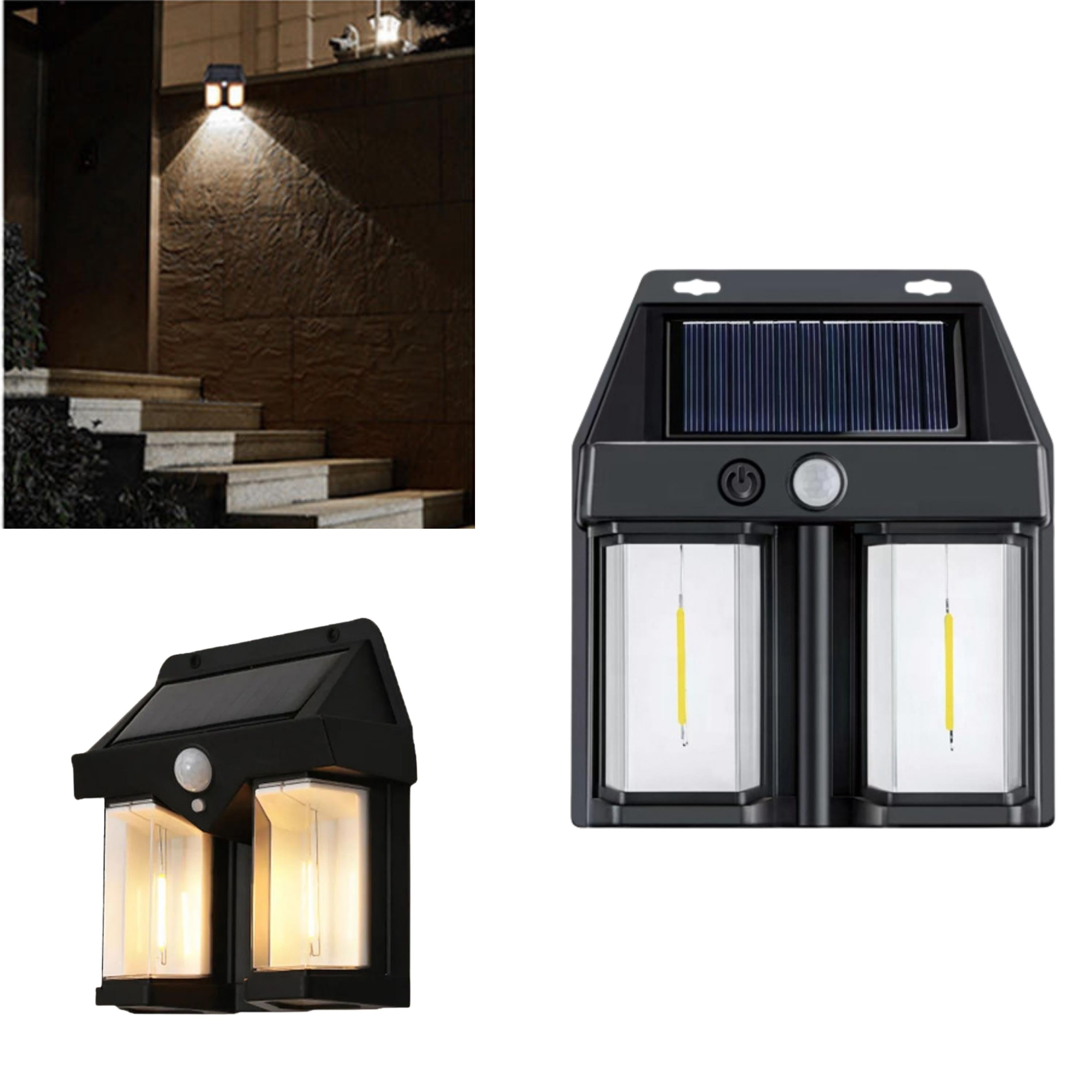 BK-618-2 Güneş Enerjili Hareket Sensörlü Dış Mekan Bahçe Duvar Lambası – Solar Şarjlı Otomatik Açılıp Kapanan Su Geçirmez Yüksek Işık Güçlü Led Aydınlatma