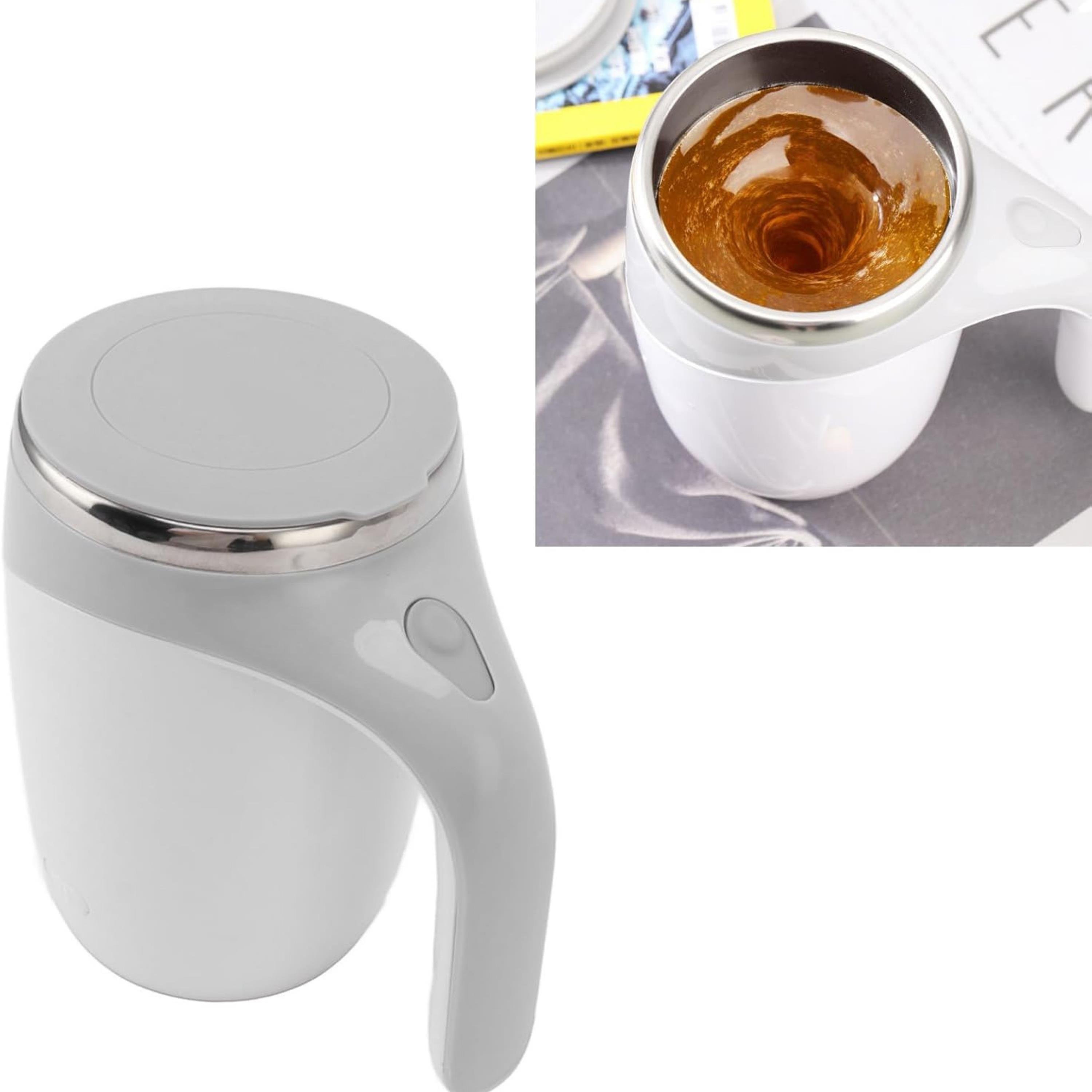 Gri Otomatik Karıştırmalı Kupa Usb Şarjlı Manyetik Karıştırmalı Kahve Bardağı Paslanmaz Çelik Taşınabilir