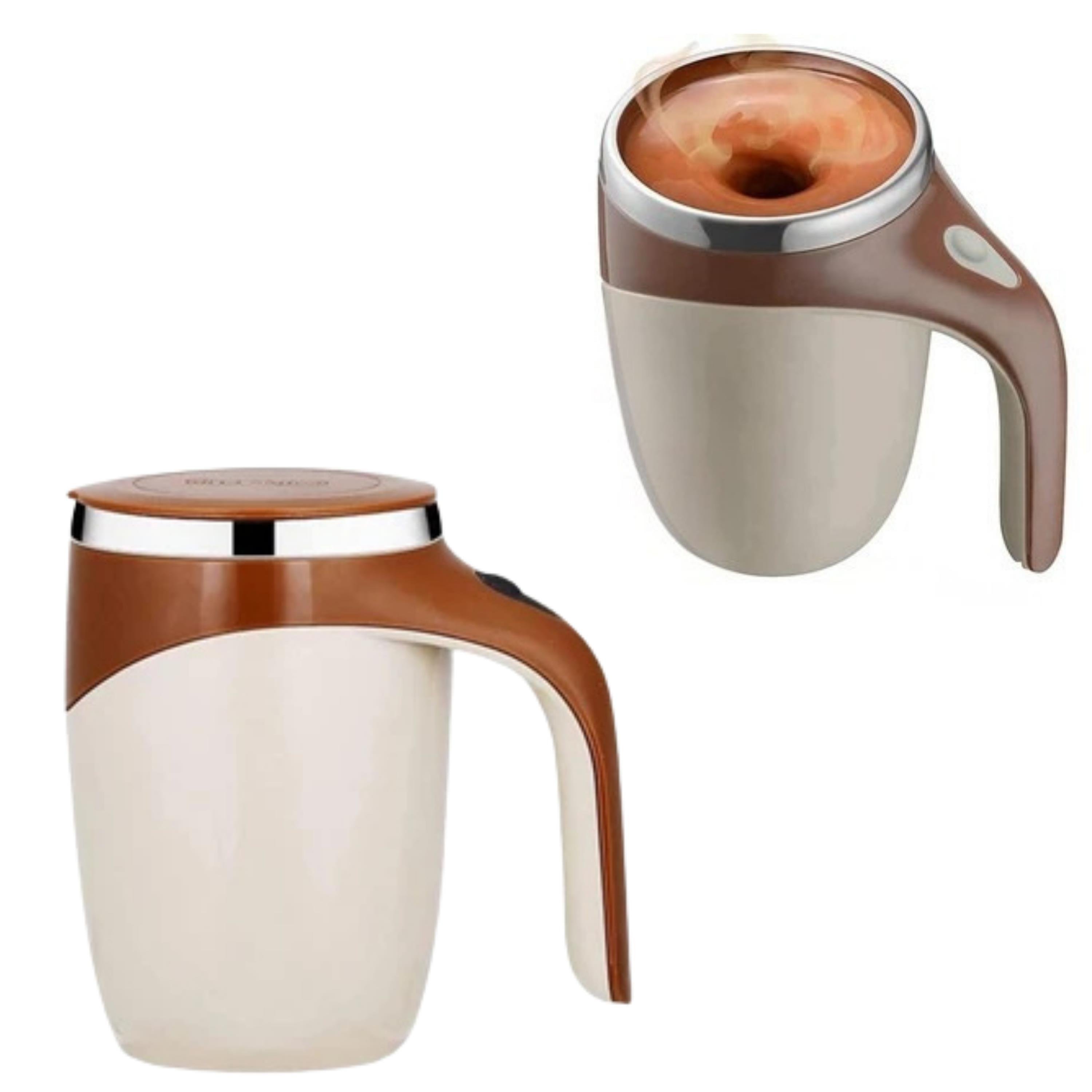 Kahverengi Otomatik Karıştırmalı Kupa Usb Şarjlı Manyetik Karıştırmalı Kahve Bardağı Paslanmaz Çelik Taşınabilir