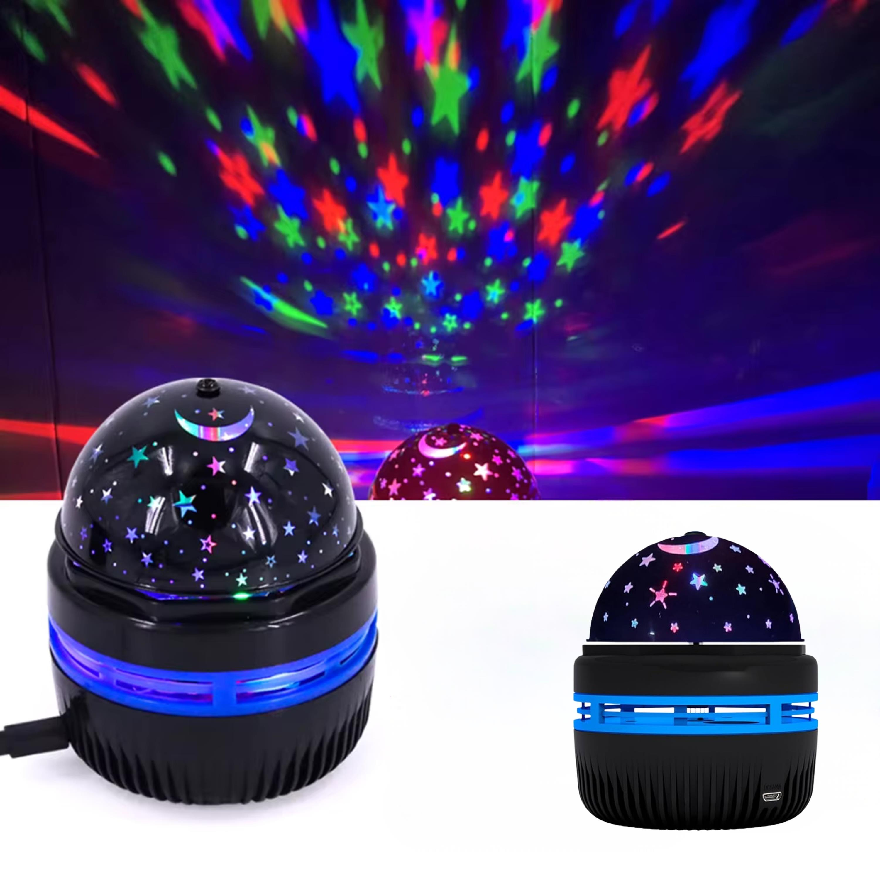 Led Mini Star Light Dönen Yıldız Ay Gece Lambası Sihirli Top Işık