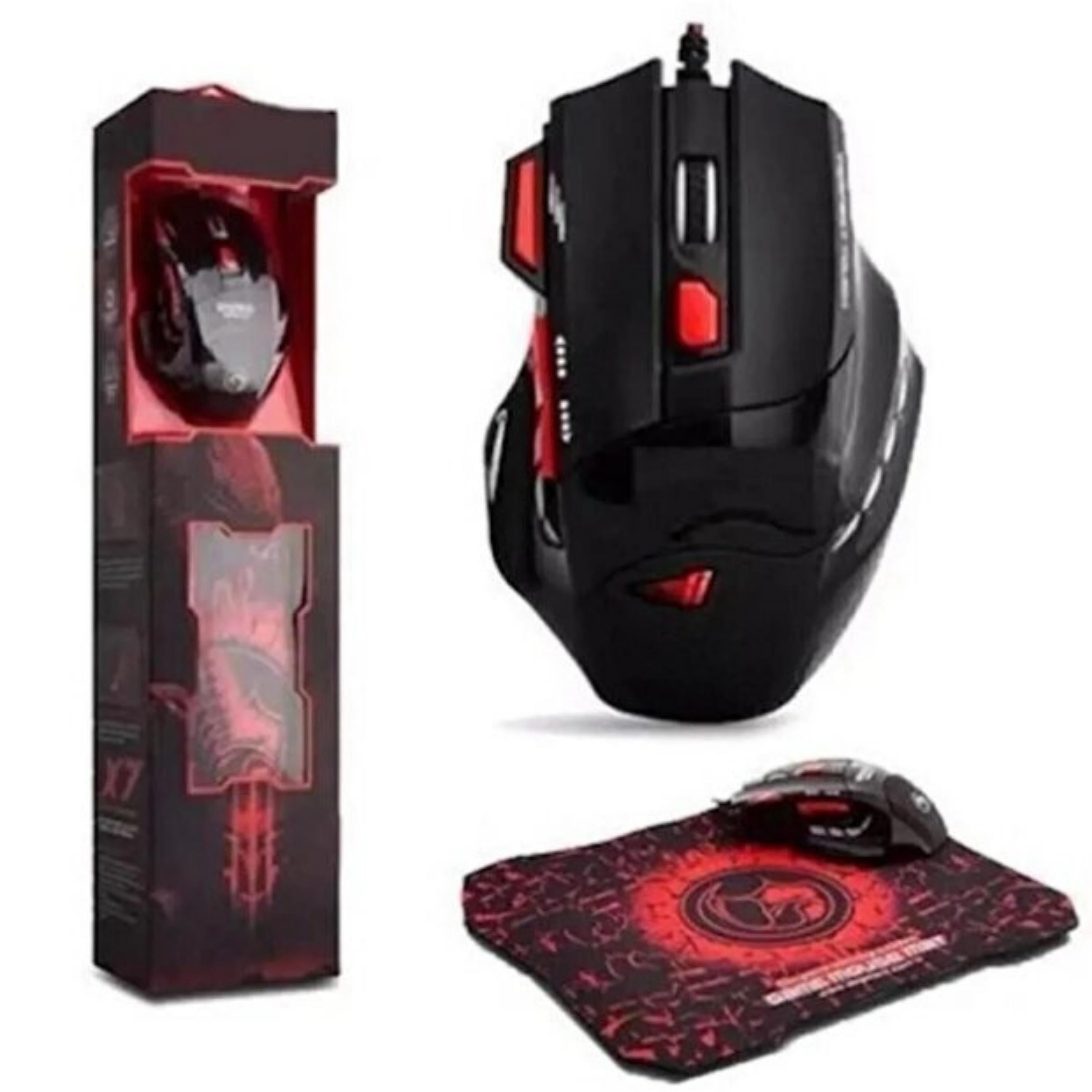 PG-903 Gaming Mouse ve Mouse Pad Seti Kablolu RGB LED Işıklı Oyuncu Mouse 3000 DPI 7 Tuş Ergonomik Tasarım Kaymaz Tabanlı Oyuncu Mouse Mat