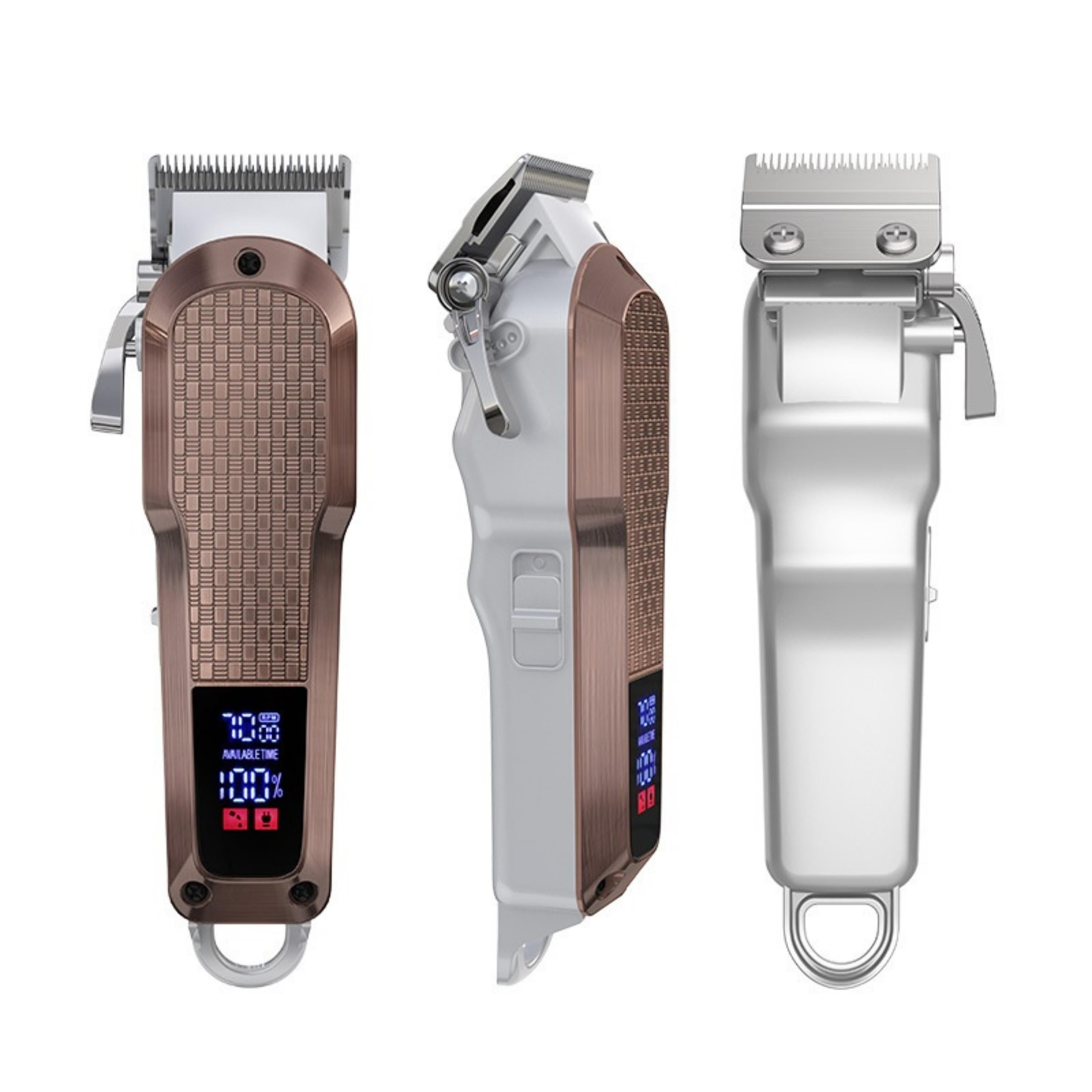 Volemi V-0092 Profesyonel Saç Kesme Makinesi Dijital Ekranlı USB Şarjlı Erkek Kuaför Tıraş Makinesi 10 Taraklı Led Göstergeli Saç Ve Sakal Traş Makinesi
