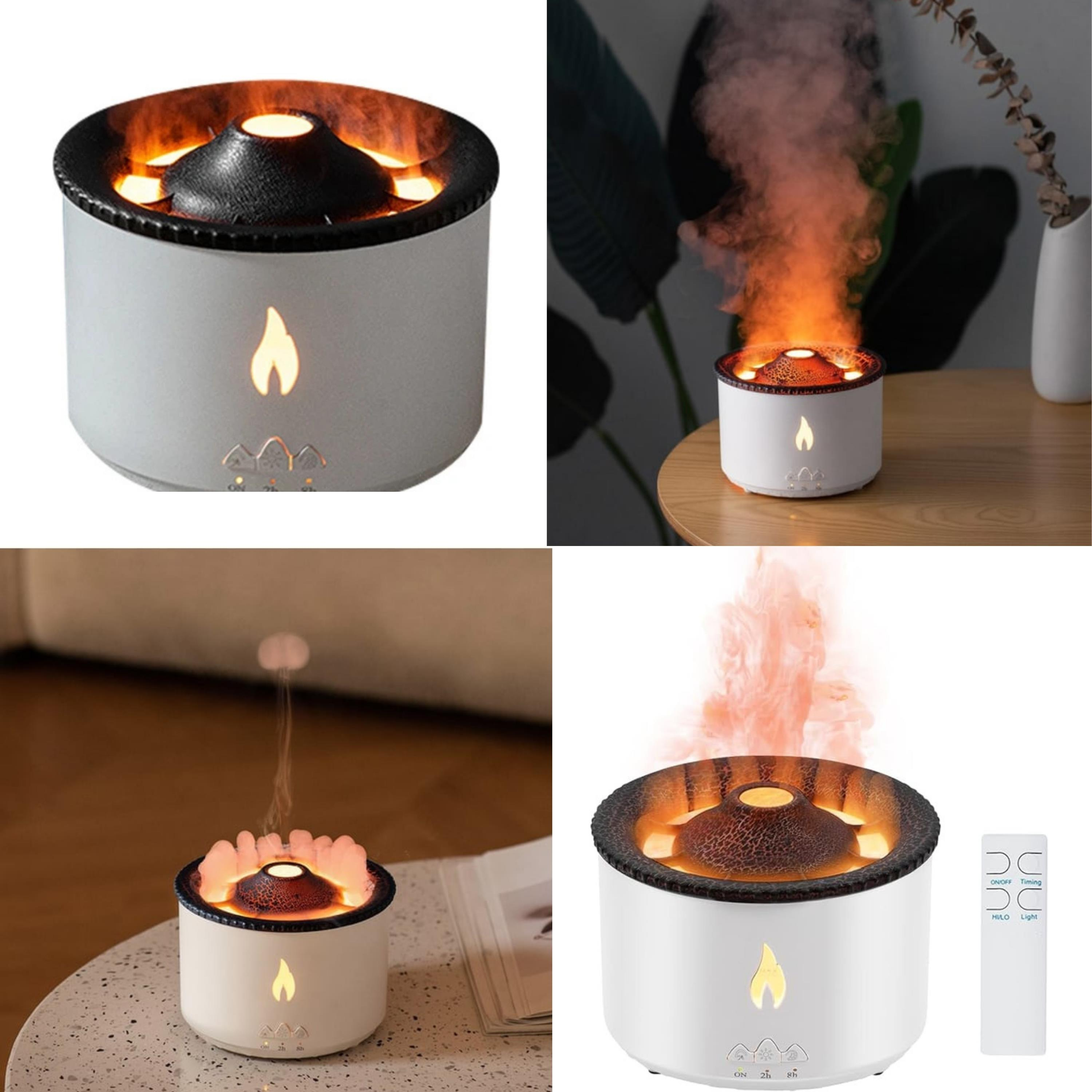 Volkanik Alev Yanardağ Hava Nemlendirici 300 ml Işıklı Aroma Difüzörü