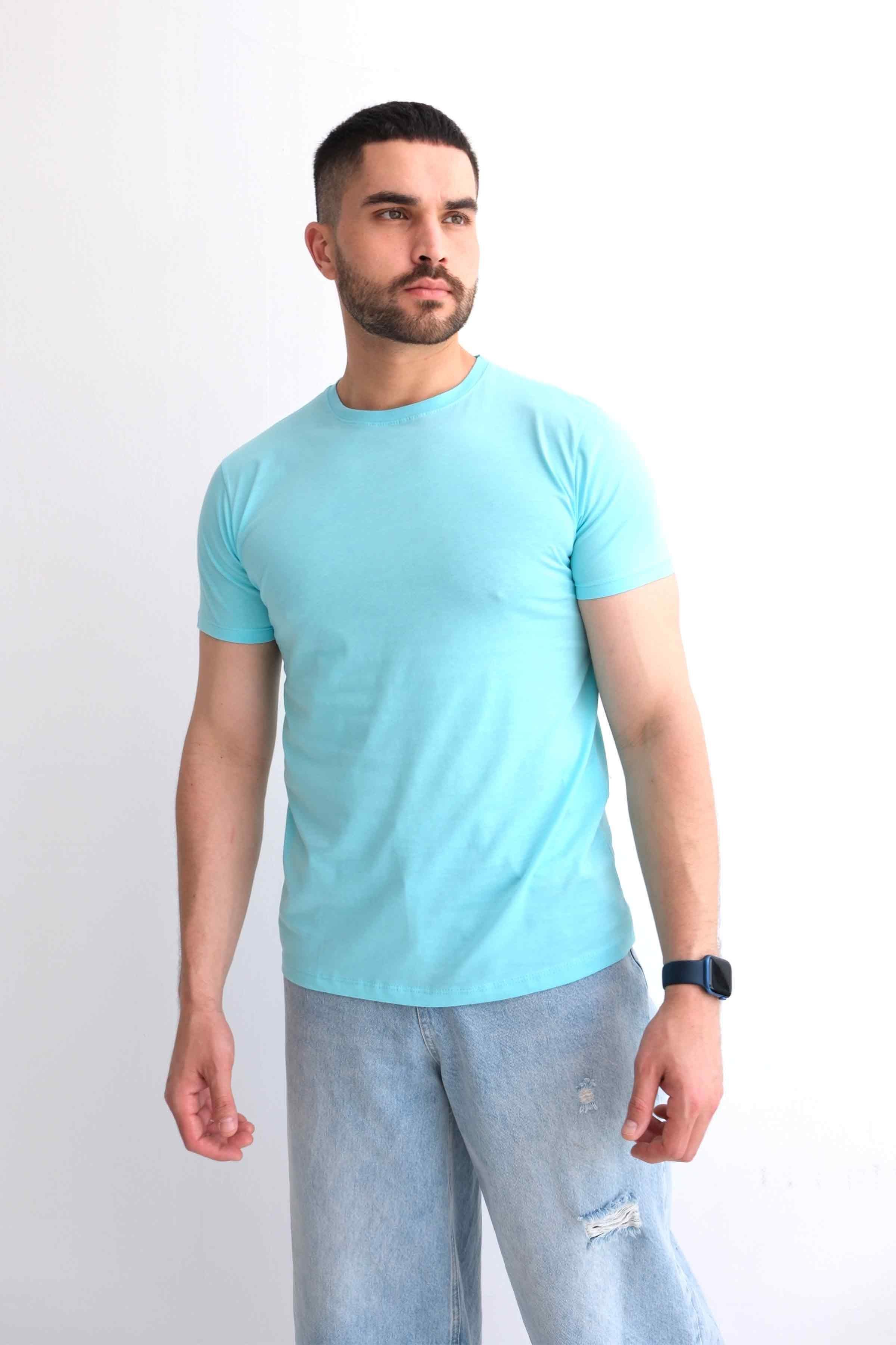 Men’s Crew-Neck Plain 100% Cotton Basic T-Shirt – Mint