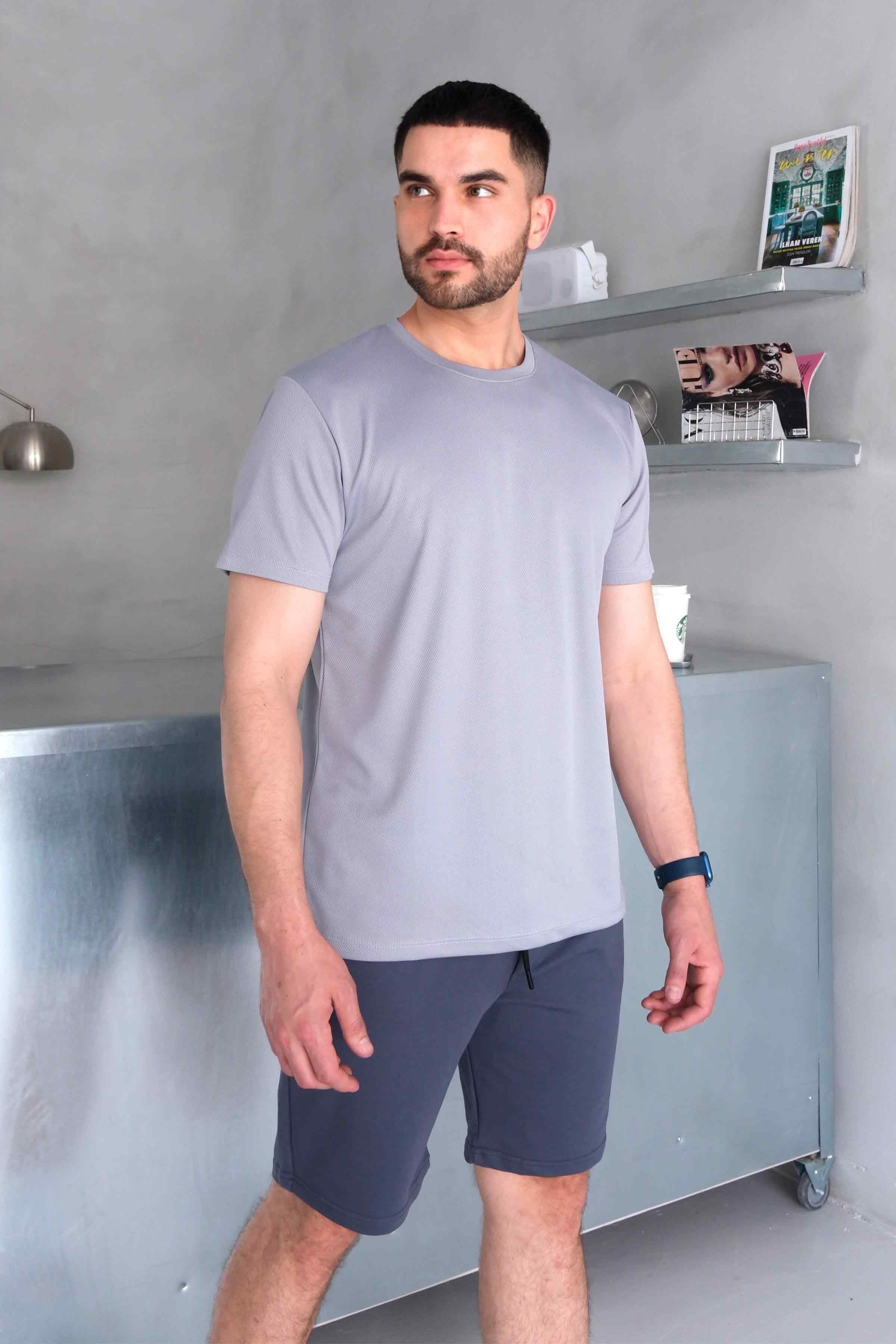 Men’s Crew-Neck Kappa Athletic Basic T-Shirt - Silver