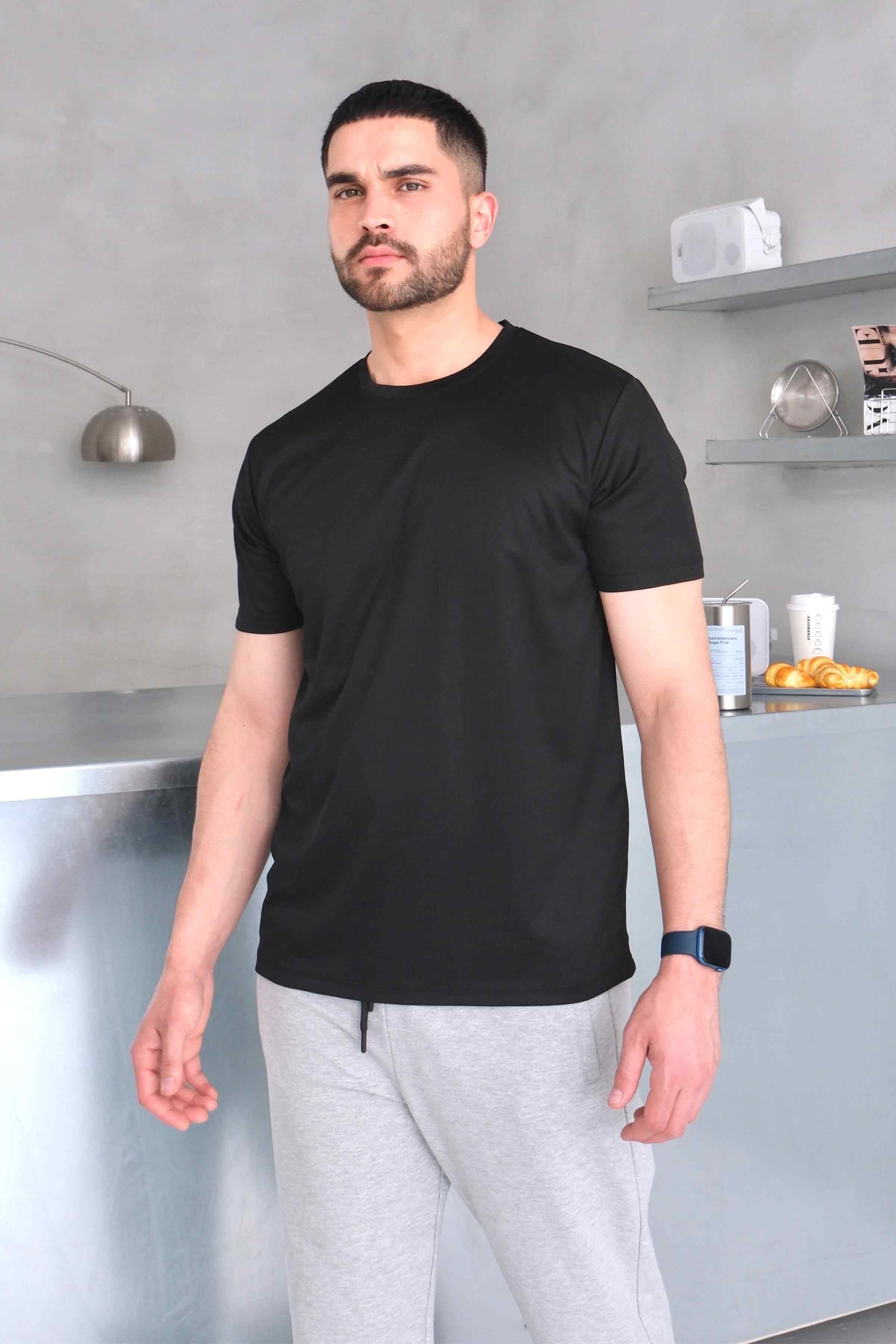 Men’s Crew-Neck Kappa Athletic Basic T-Shirt - Black