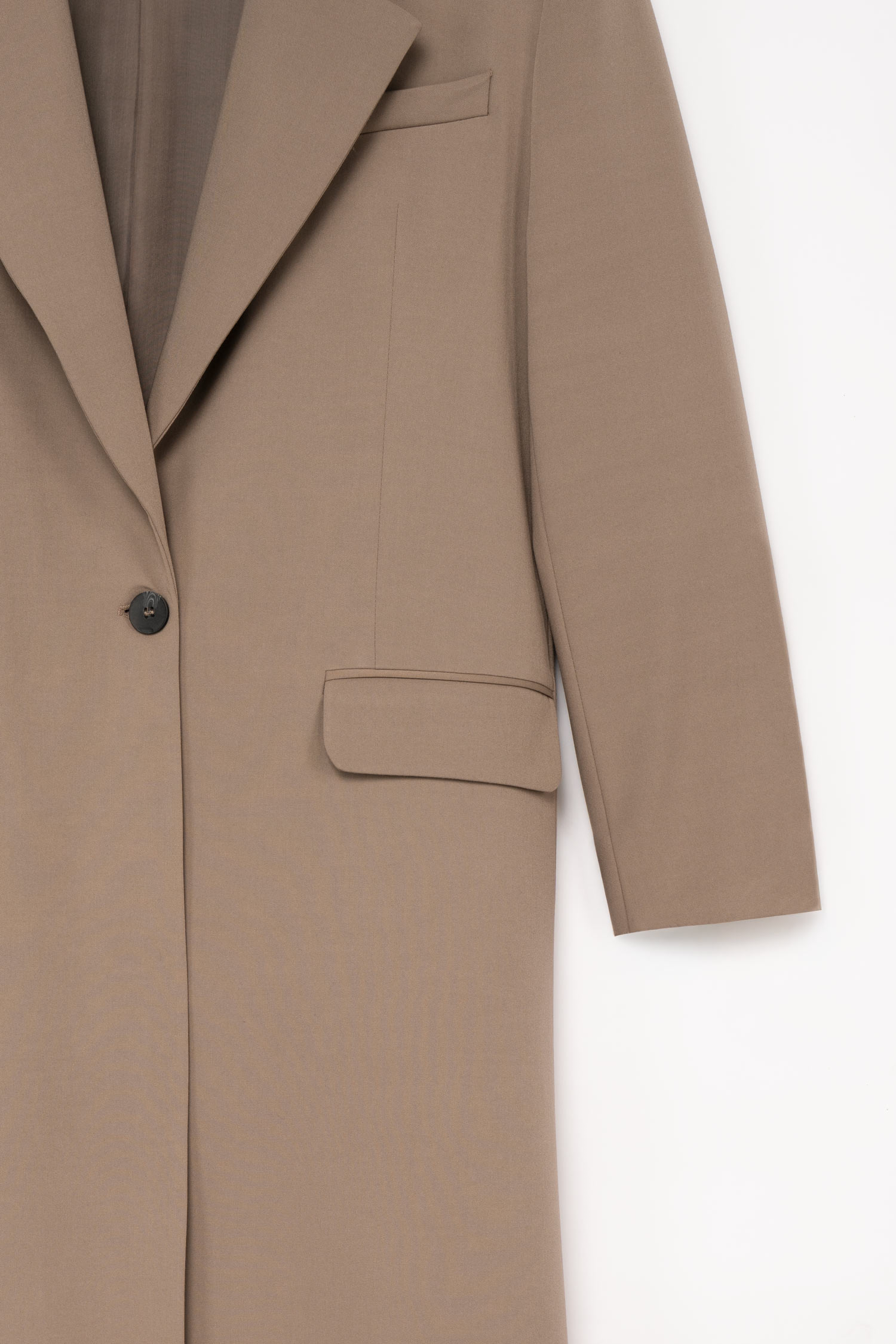 Kadın Bej Oversize Uzun Ceket-Thalure